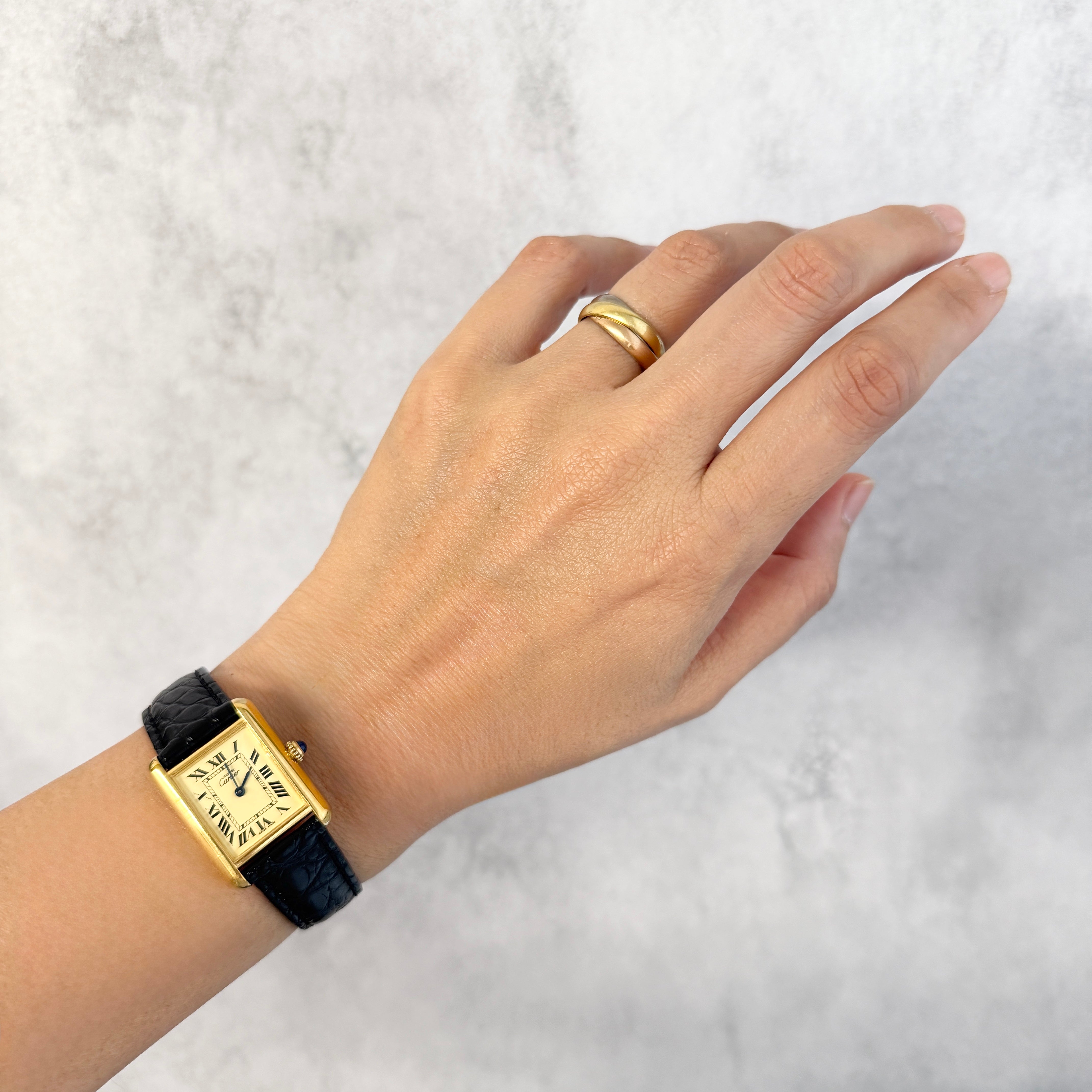 【Cartier】Cartier Must Tank SM, late model, ivory Roman numerals, complete with accessories