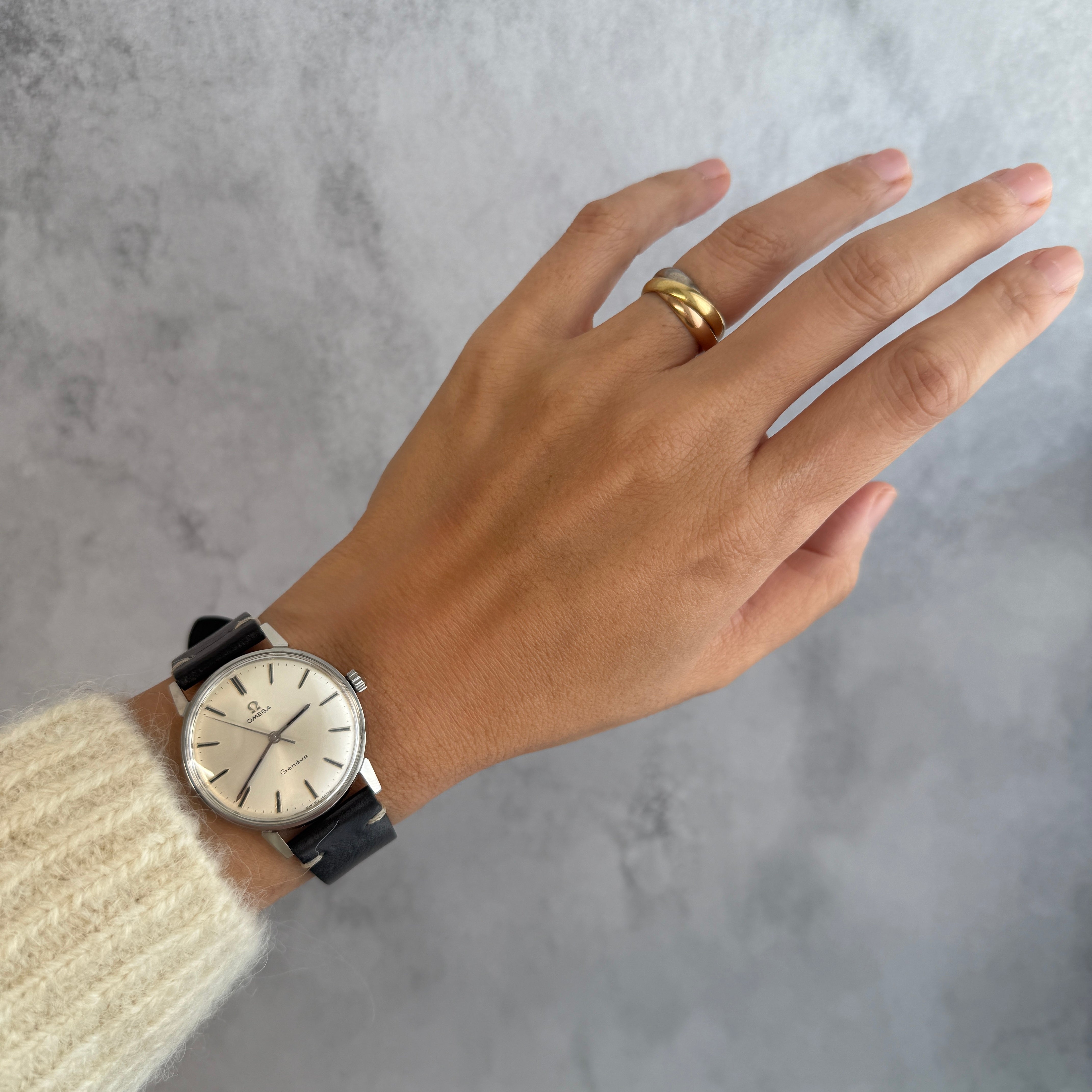 [Omega] 歐米茄日內瓦 SS 圓形銀帶正品扣