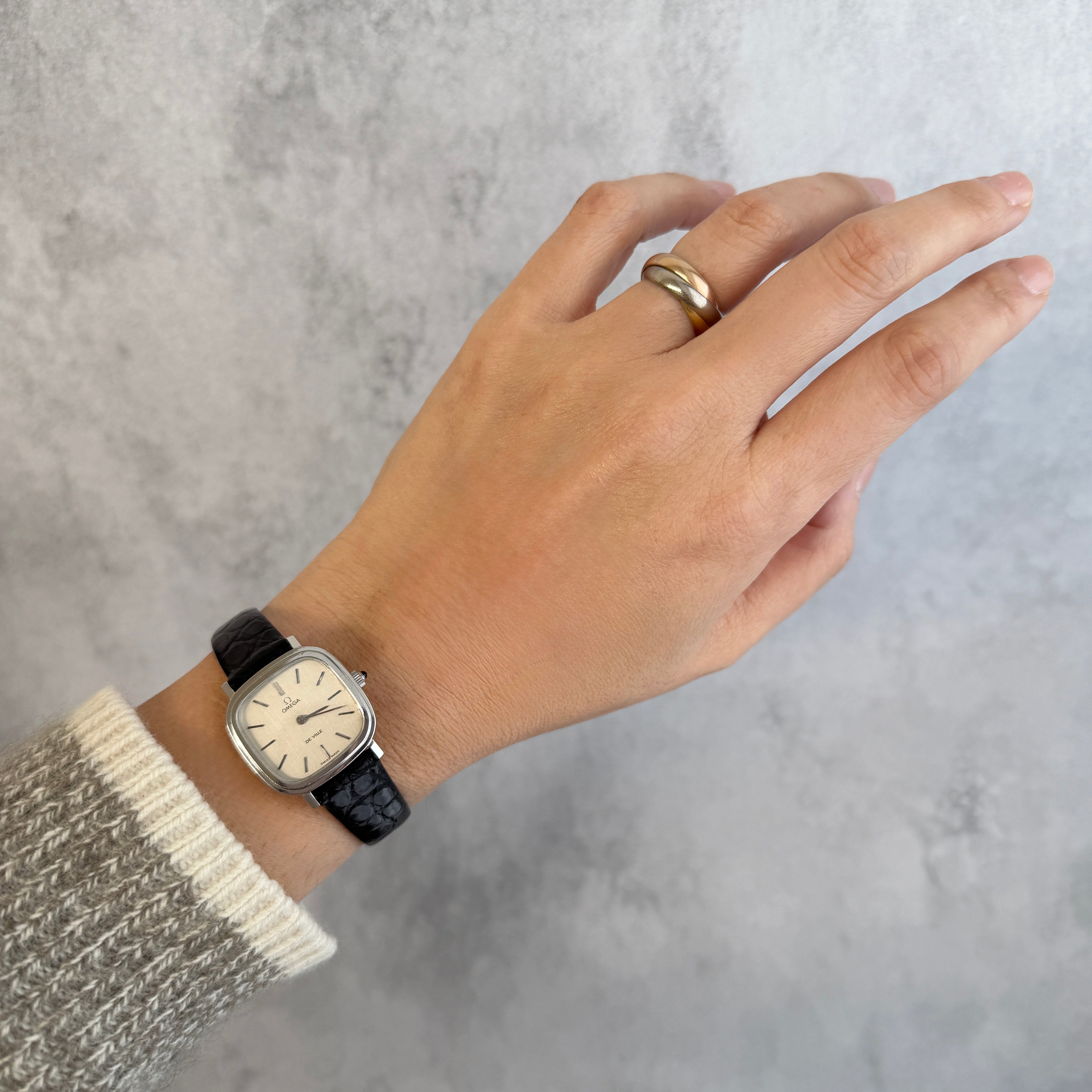 [OMEGA] Omega De Ville WGP Square Silver Deadstock with Genuine Buckle