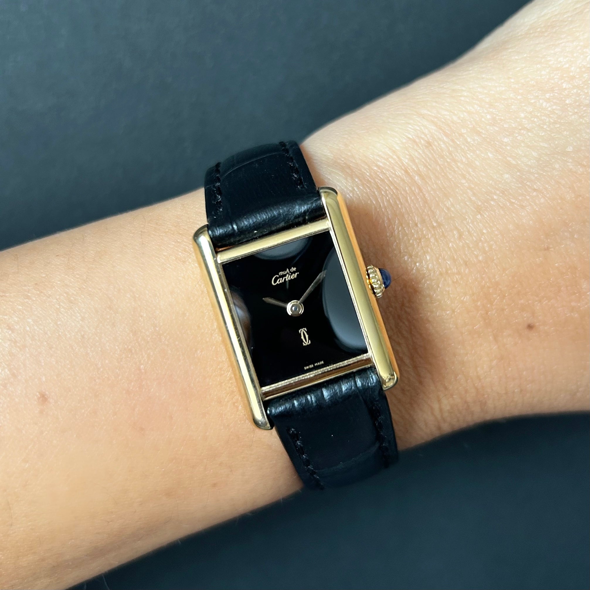 [Cartier] Cartier Must Tank SM Onyx with lifetime warranty