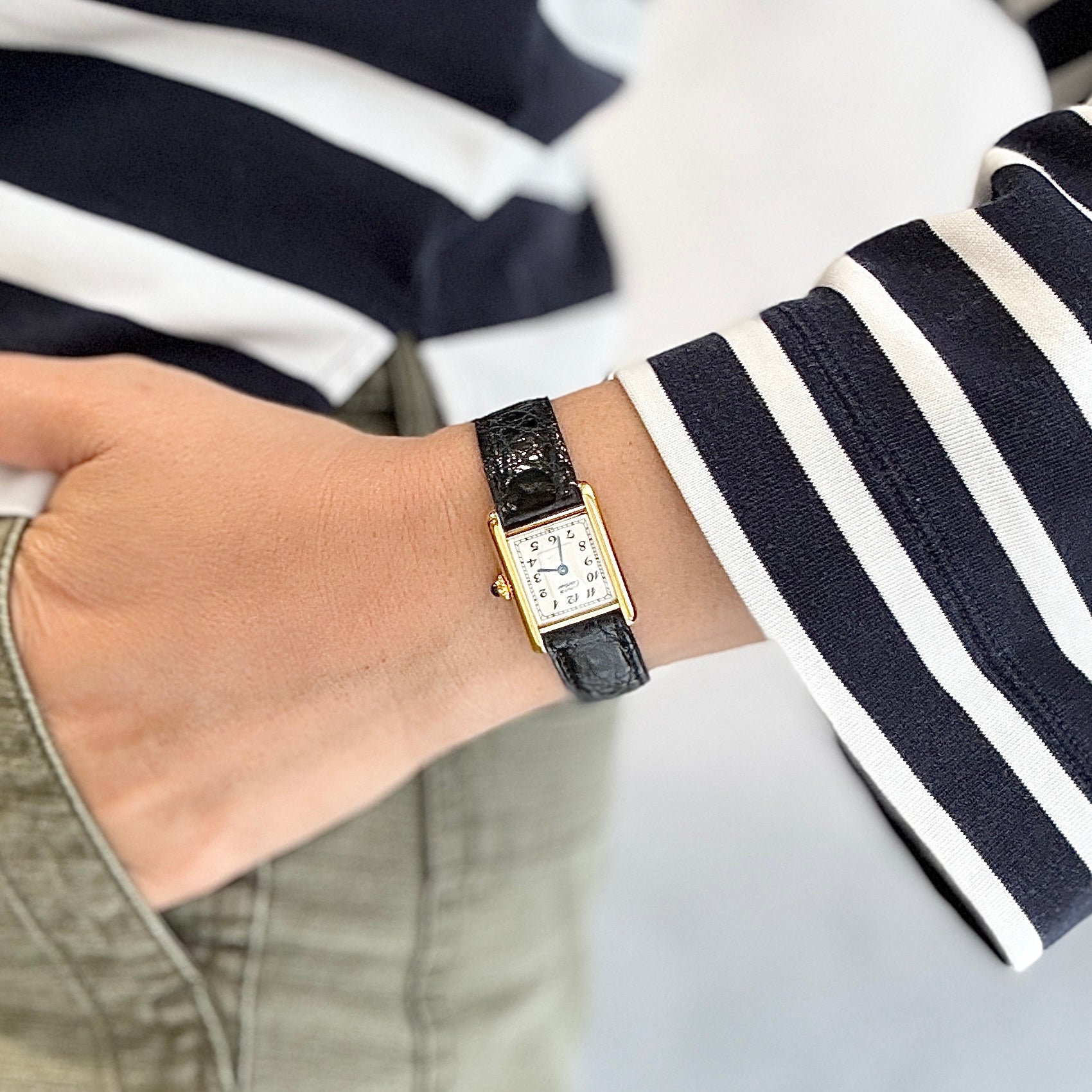 【Cartier】カルティエ マストタンク SM アラビア 純正Dバックル付き デッドストック