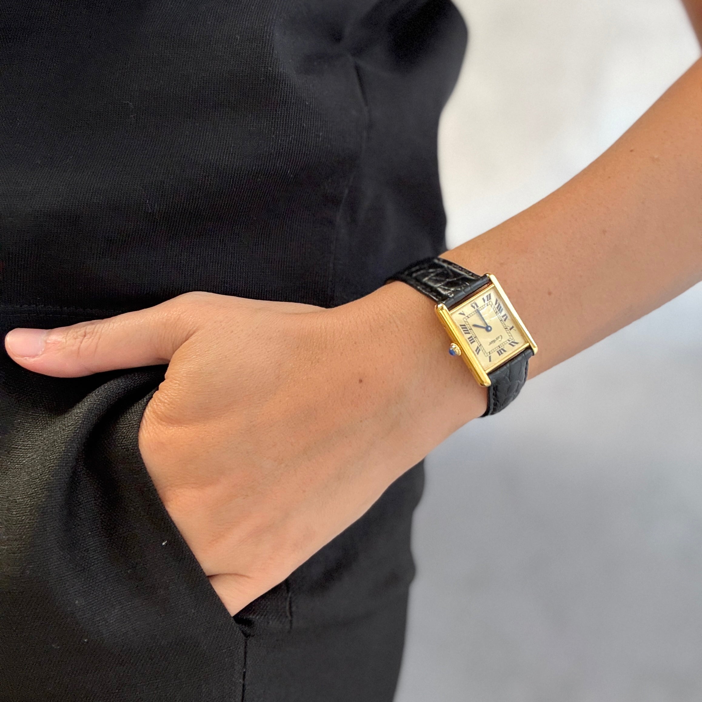 【Cartier】カルティエ マストタンクLM シャンパンローマQZ カルティエコンプリートサービス済み