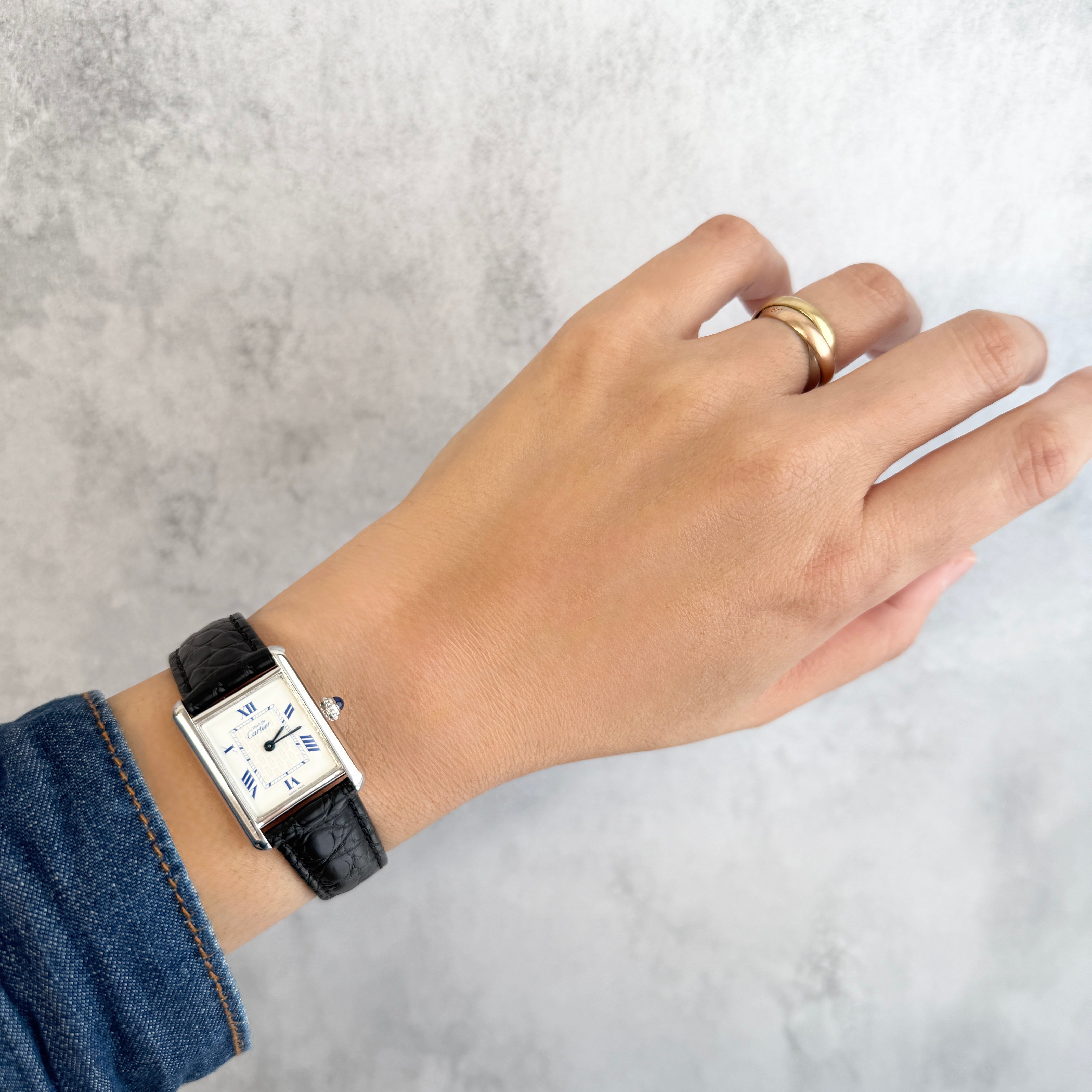 【Cartier】カルティエ マストタンクSM 後期型 飛びローマ 純正Dバックル付き