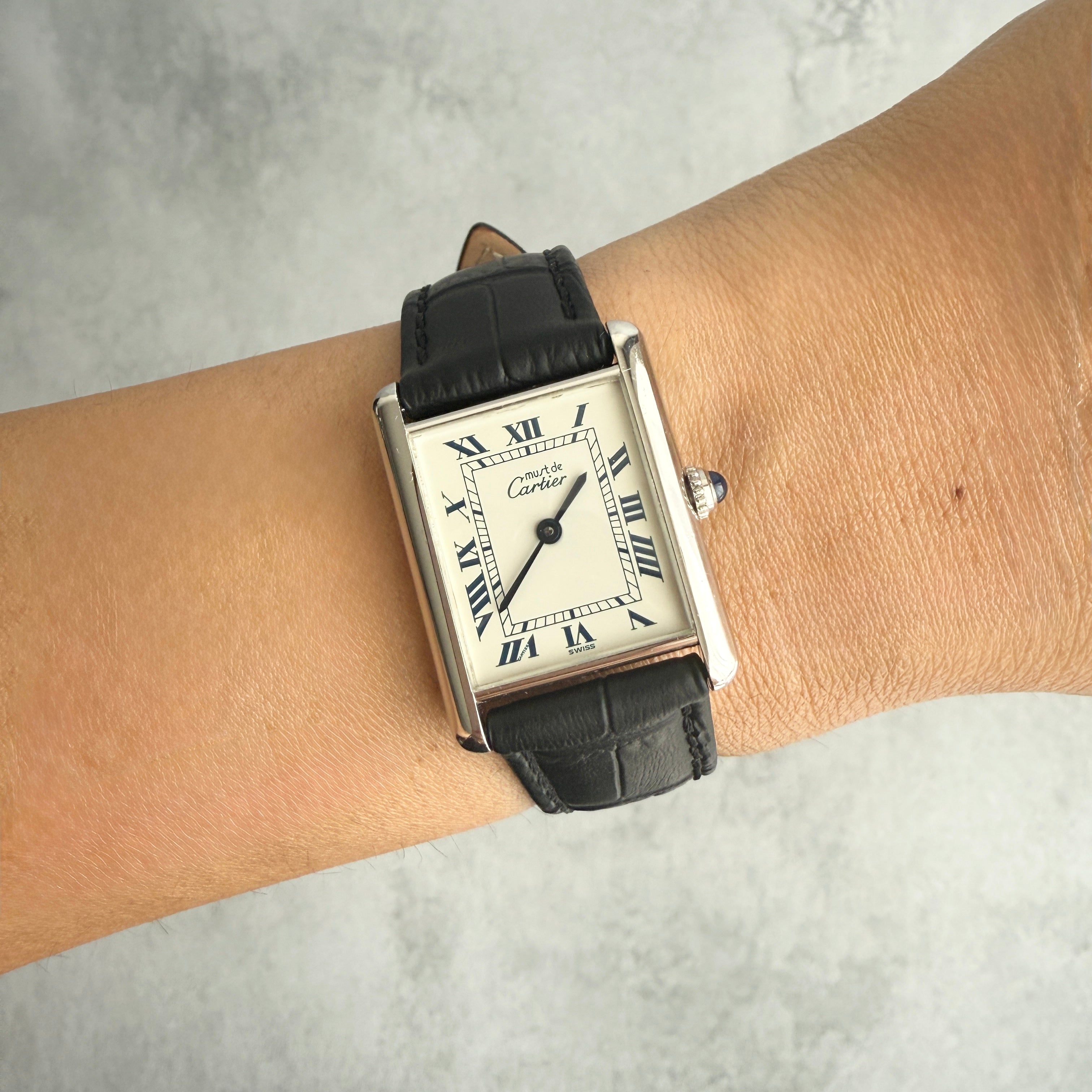 【Cartier】カルティエ マストタンク LMシルバーQZ 純正尾錠付き