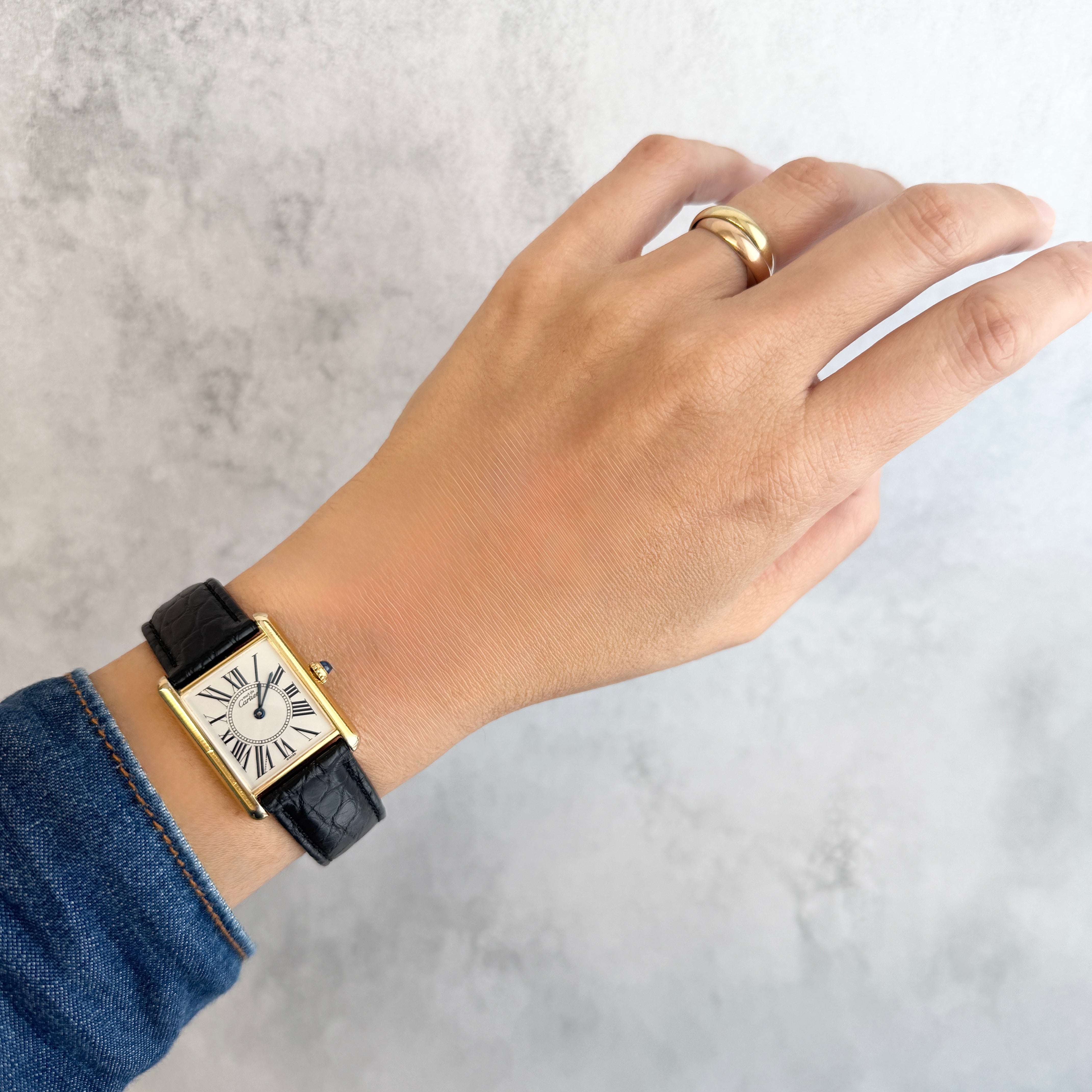 【Cartier】カルティエ マストタンクLM オパラン 純正Dバックル付き
