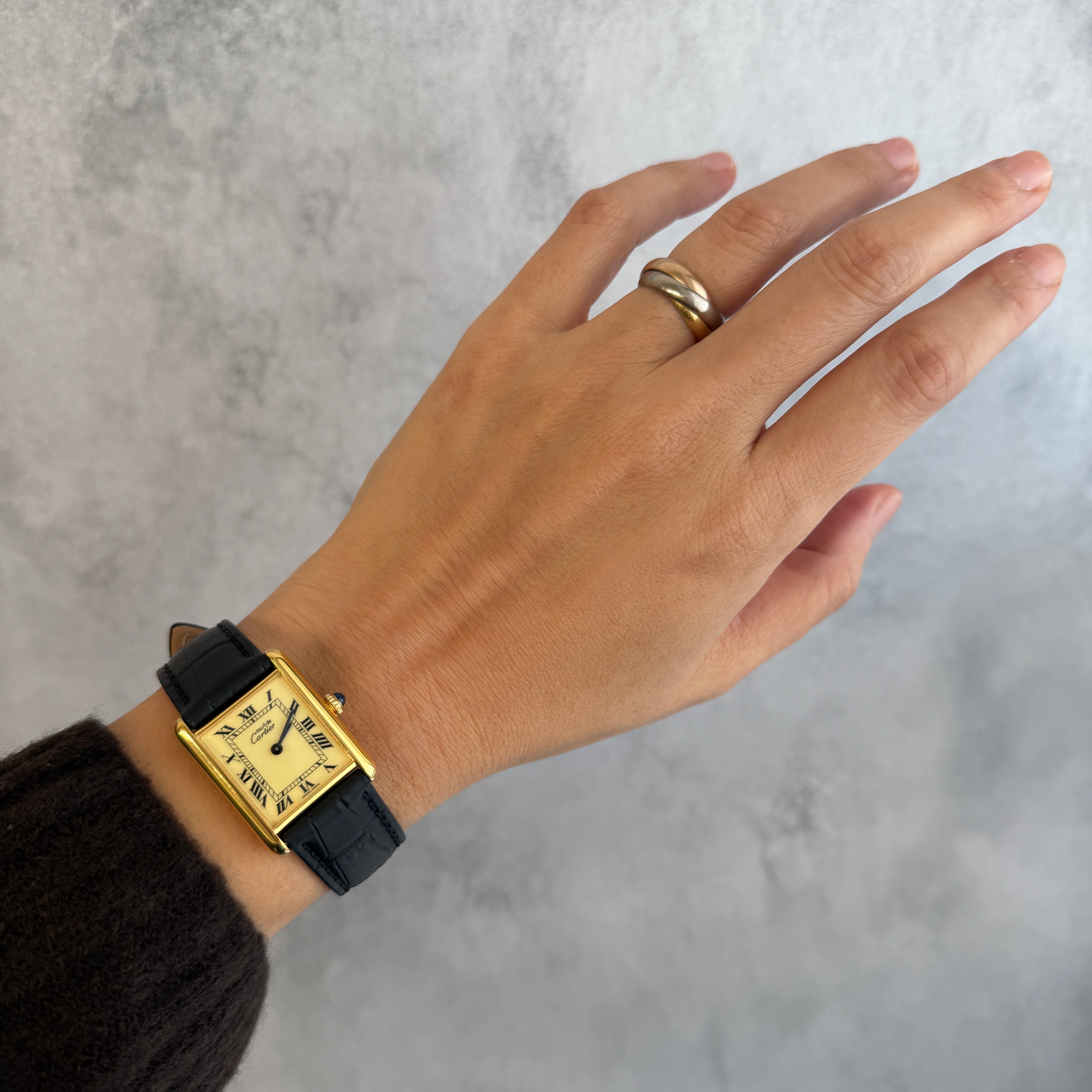 【Cartier】カルティエ マストタンクLM アイボリーローマ 手巻き 永久保証書付き