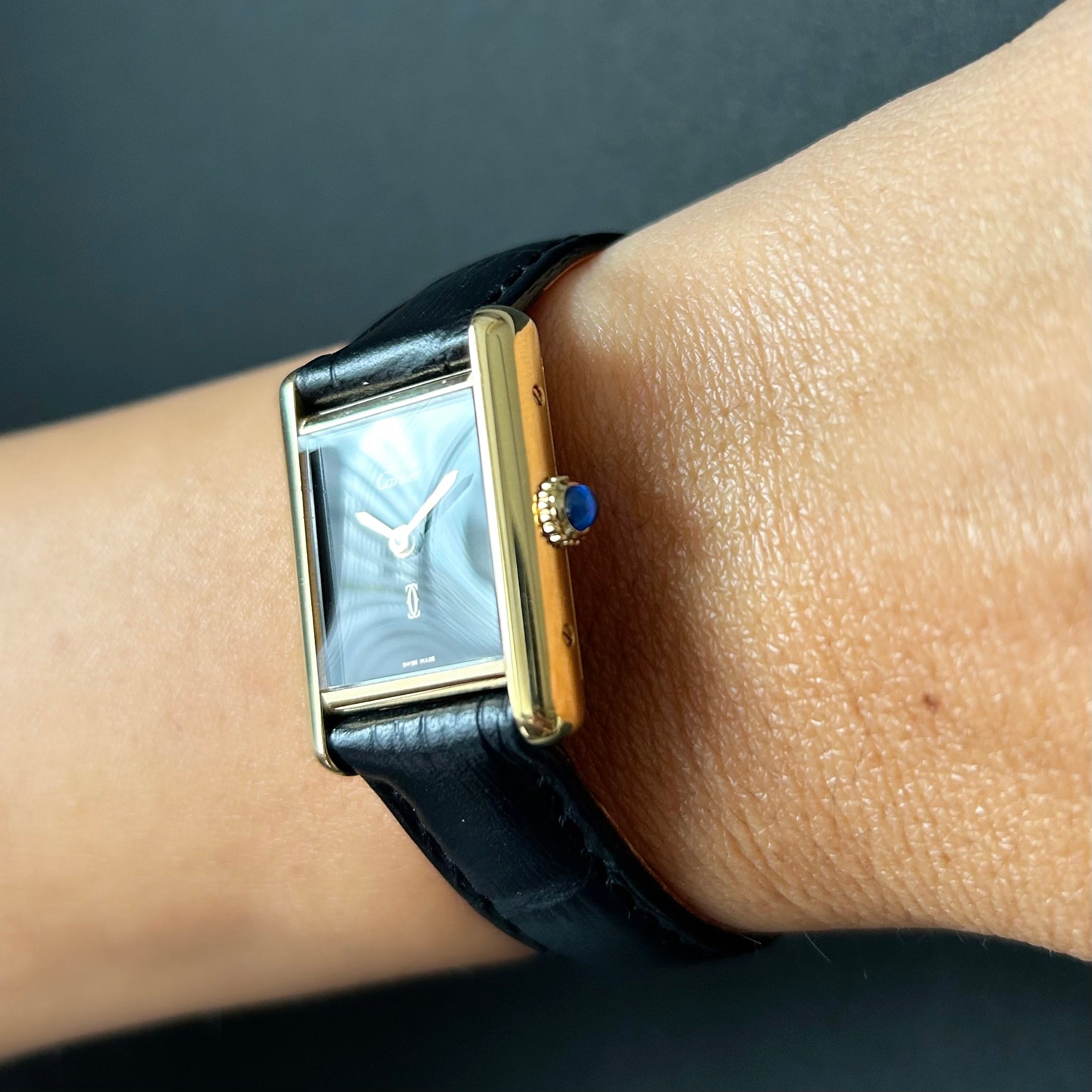 [Cartier] Cartier Must Tank SM Onyx with lifetime warranty