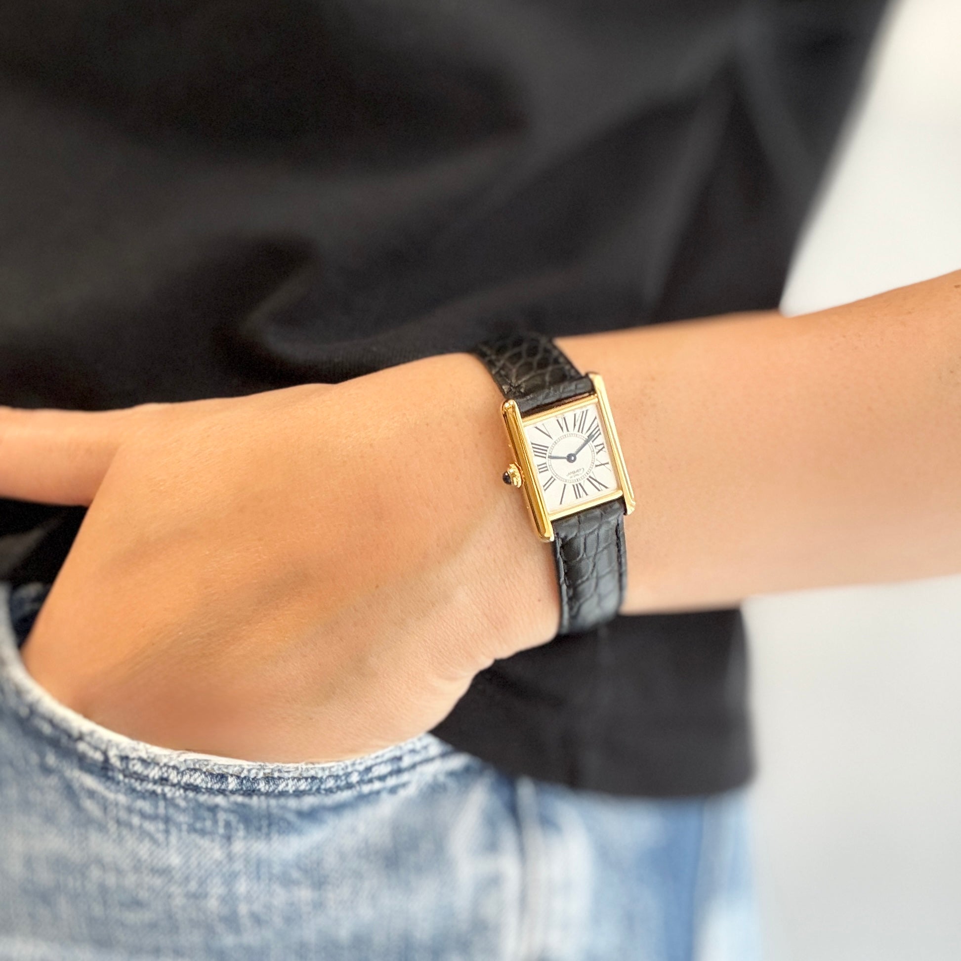 【Cartier】カルティエ マストタンク SM オパラン 純正Dバックル付き