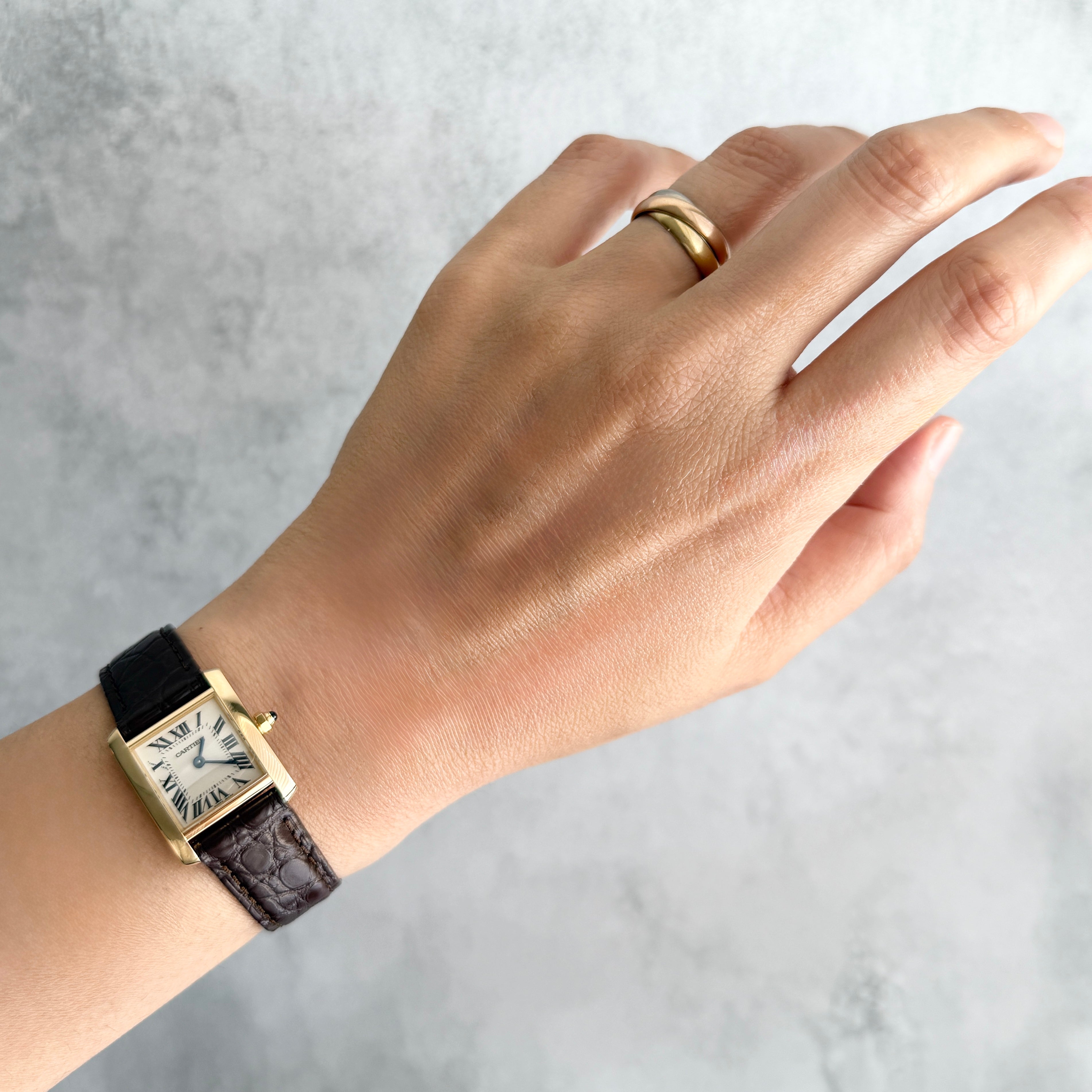 【Cartier】カルティエ タンクフランセーズ SM 18KYG 付属品完備 カルティエコンプリートサービス済み