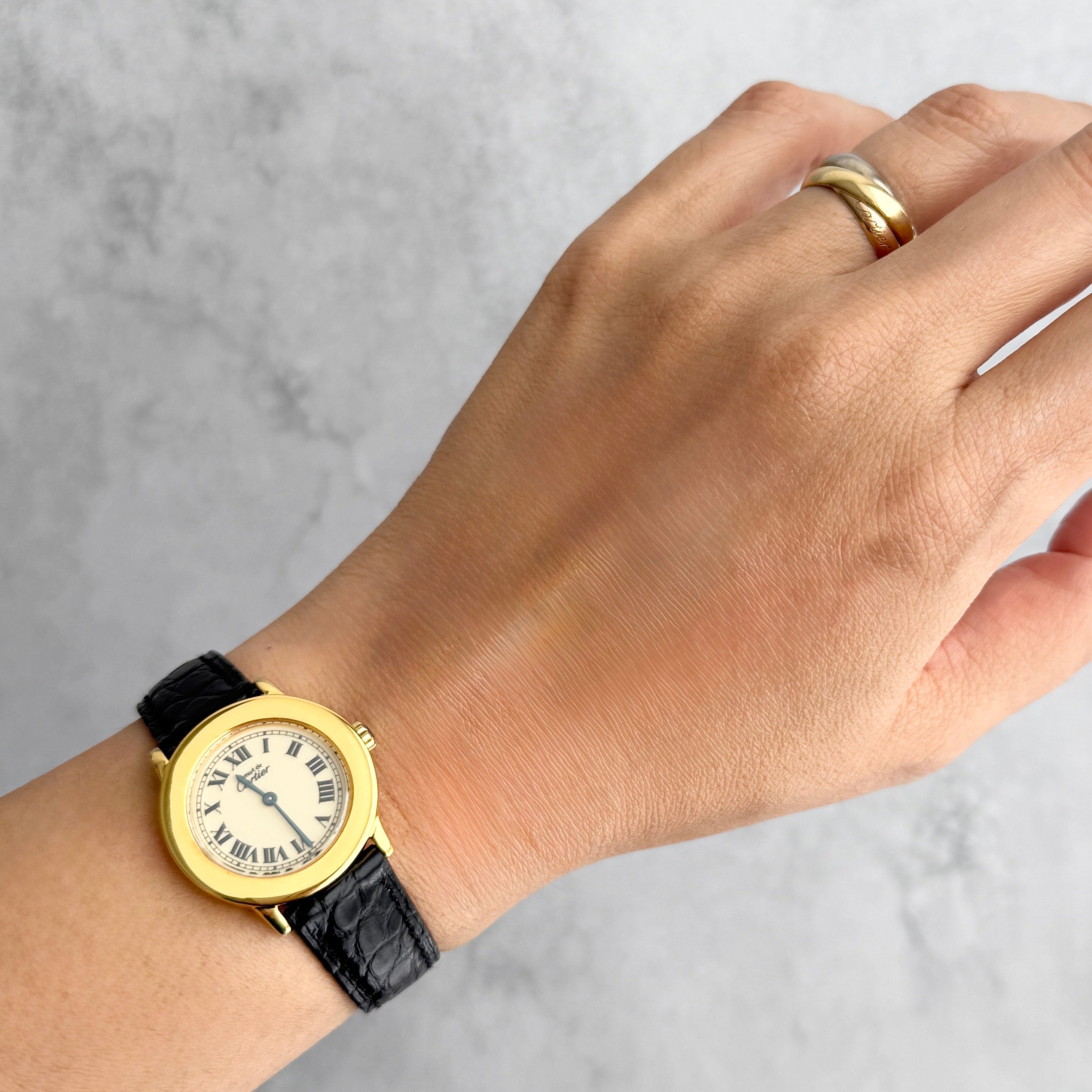 【Cartier】カルティエ マストロンドSM アイボリーローマ 純正尾錠付き