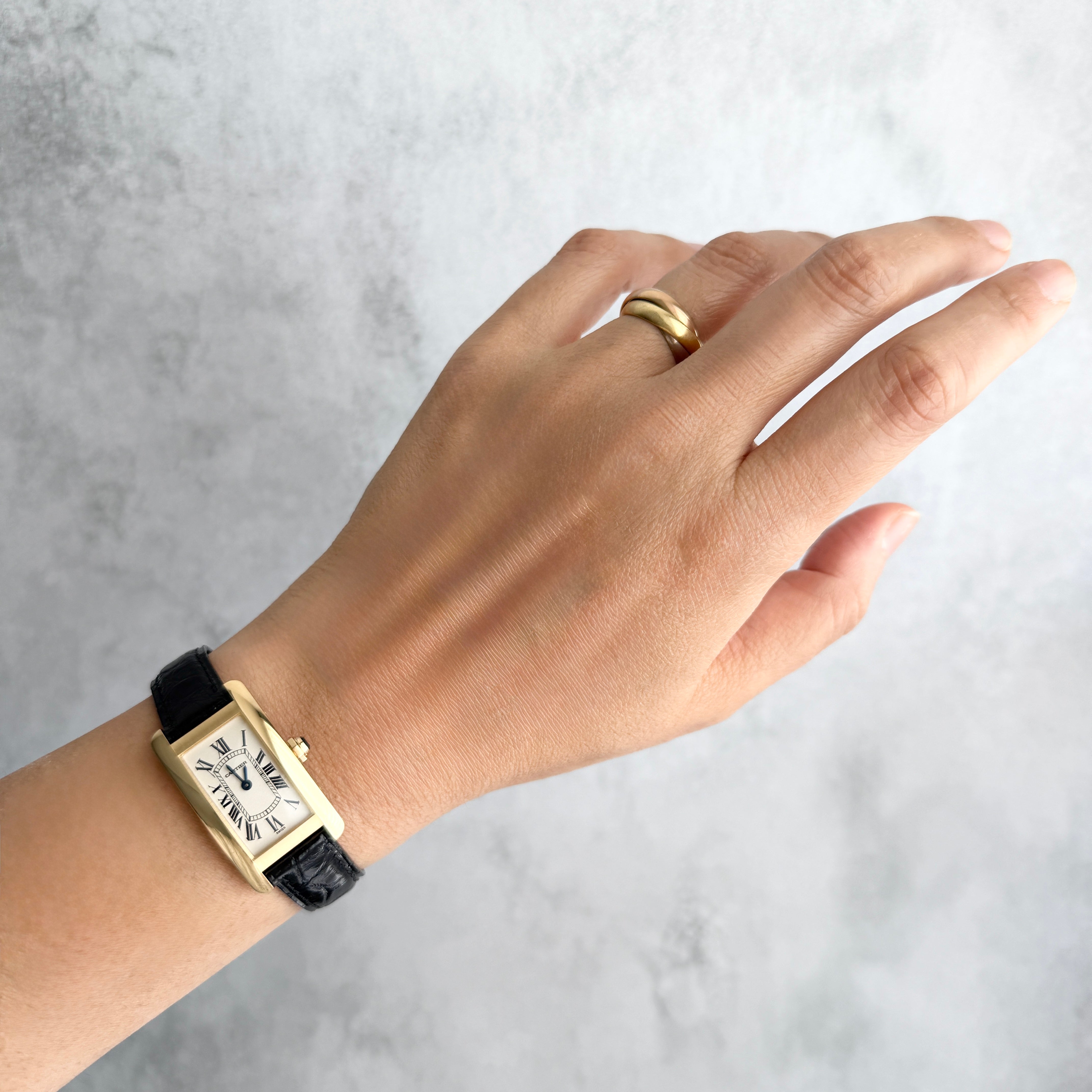 【Cartier】カルティエ タンクアメリカン SM 18KYG 付属品完備 デッドストック カルティエコンプリートサービス済み