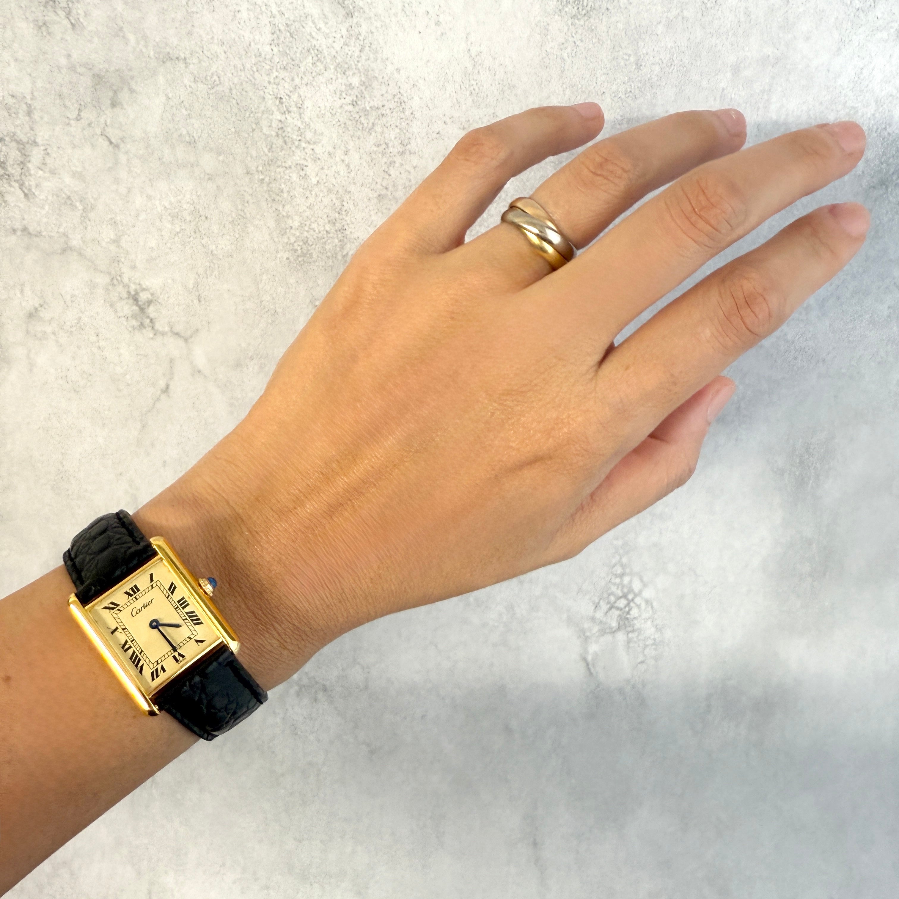 【Cartier】カルティエ マストタンクLM シャンパンローマQZ カルティエコンプリートサービス済み