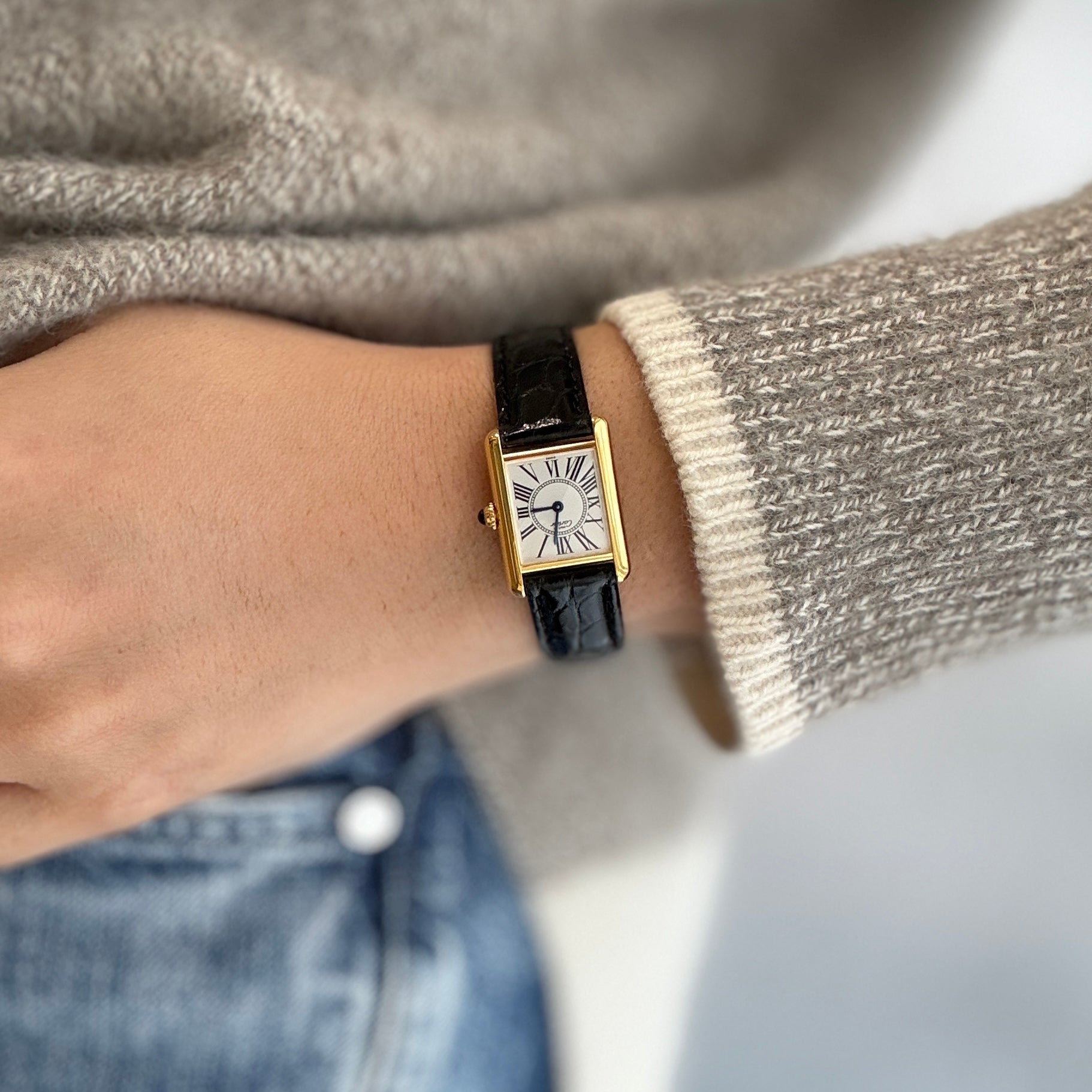 【Cartier】カルティエ マストタンクSM オパラン 純正Dバックル付き