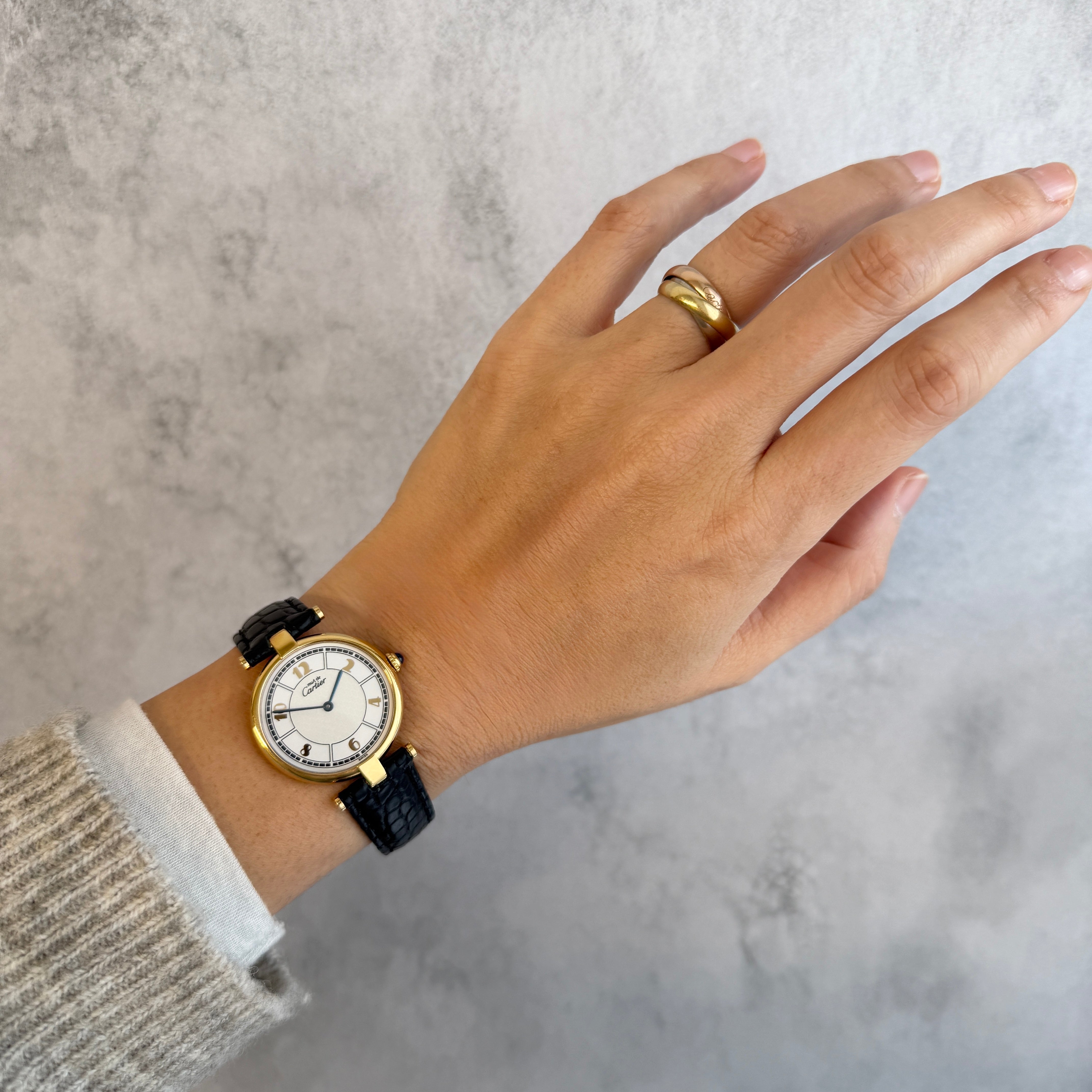 【Cartier】カルティエ マストヴァンドームLM 飛びアラビア 純正Dバックル付き