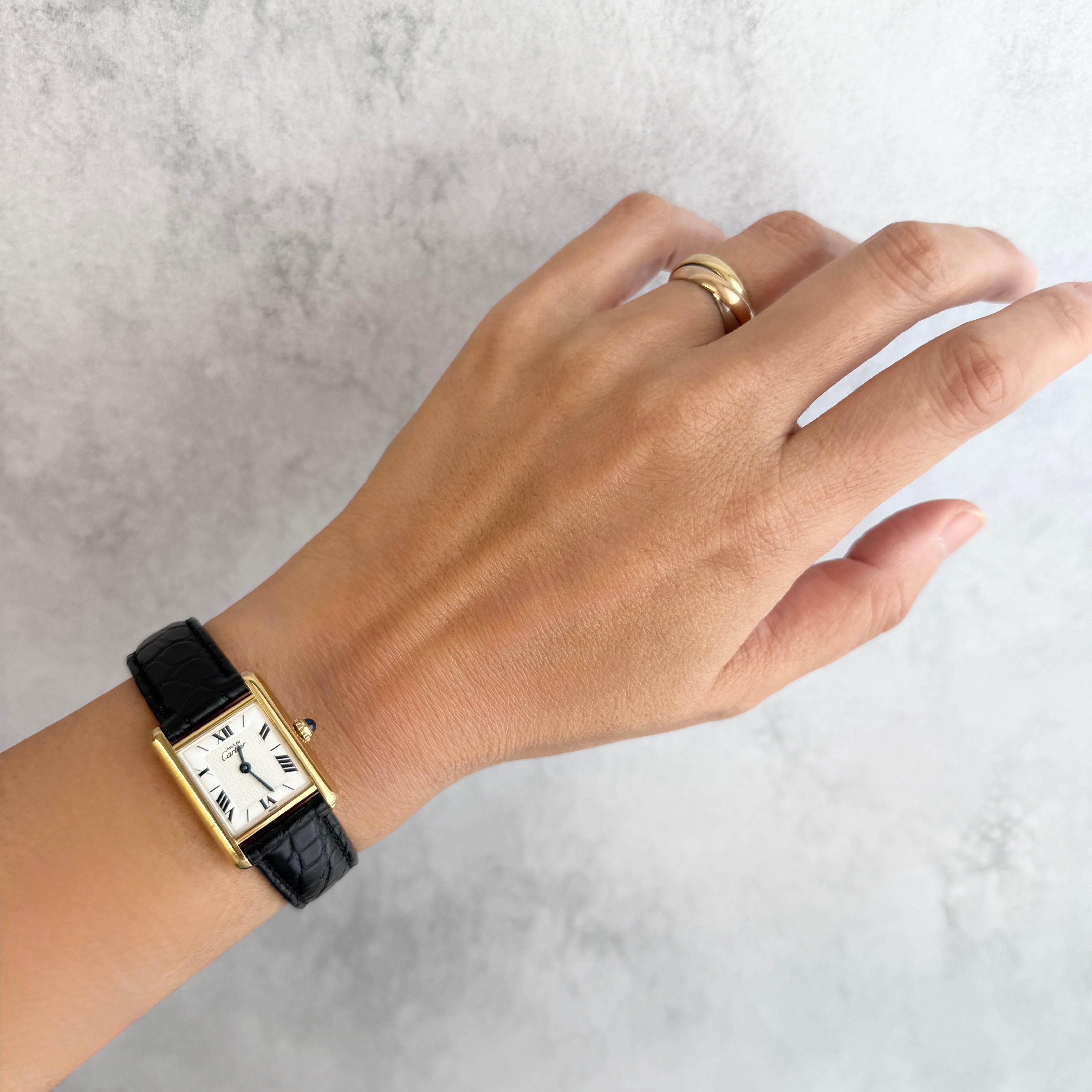 【Cartier】カルティエ マストタンクSM 飛びローマ 純正Dバックル付き 付属品完備