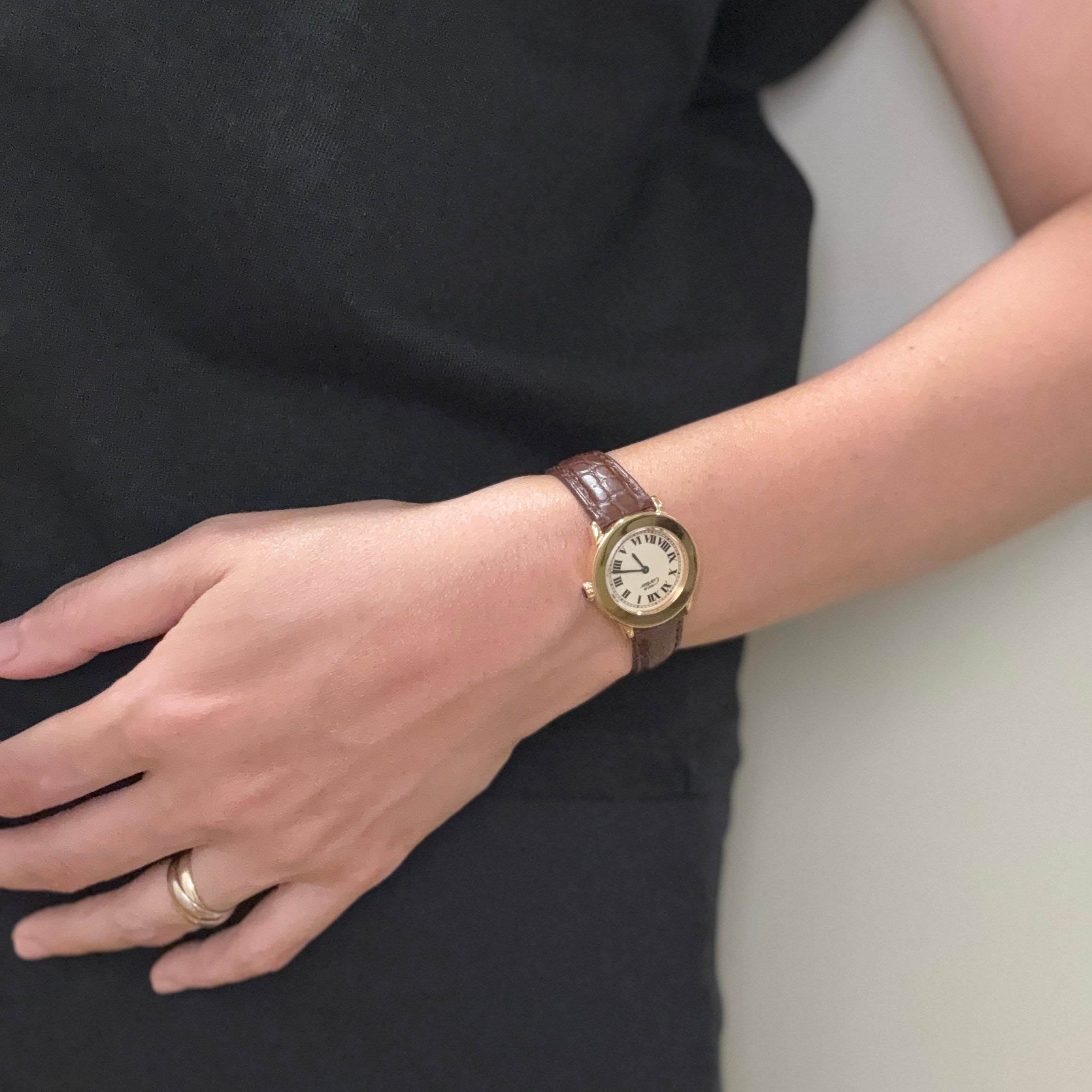 [Cartier] Cartier Must Ronde SM Ivory Roman with Genuine Buckle