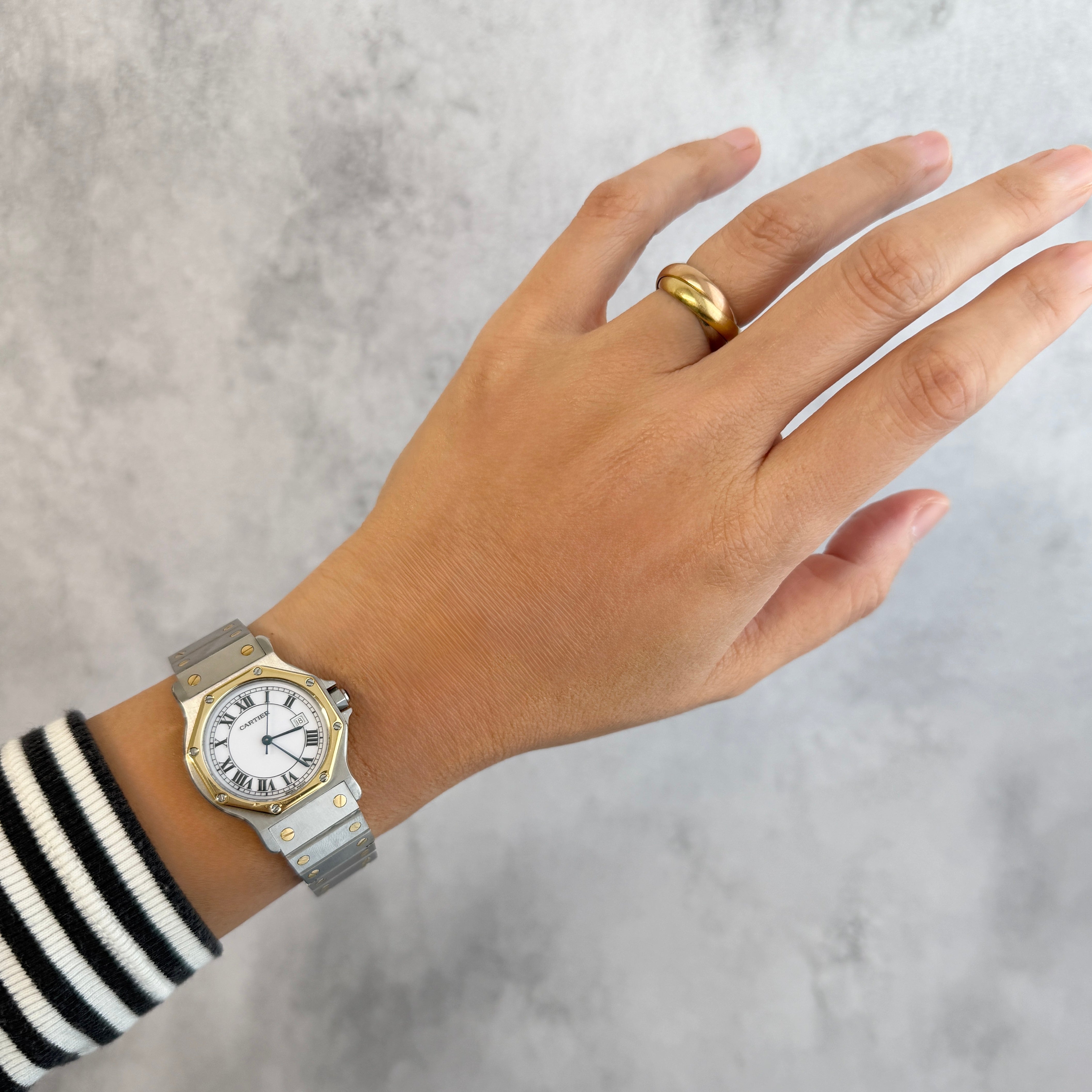 【Cartier】カルティエ サントスオクタゴンLM 18KYG×SS SWISS MADE 表記