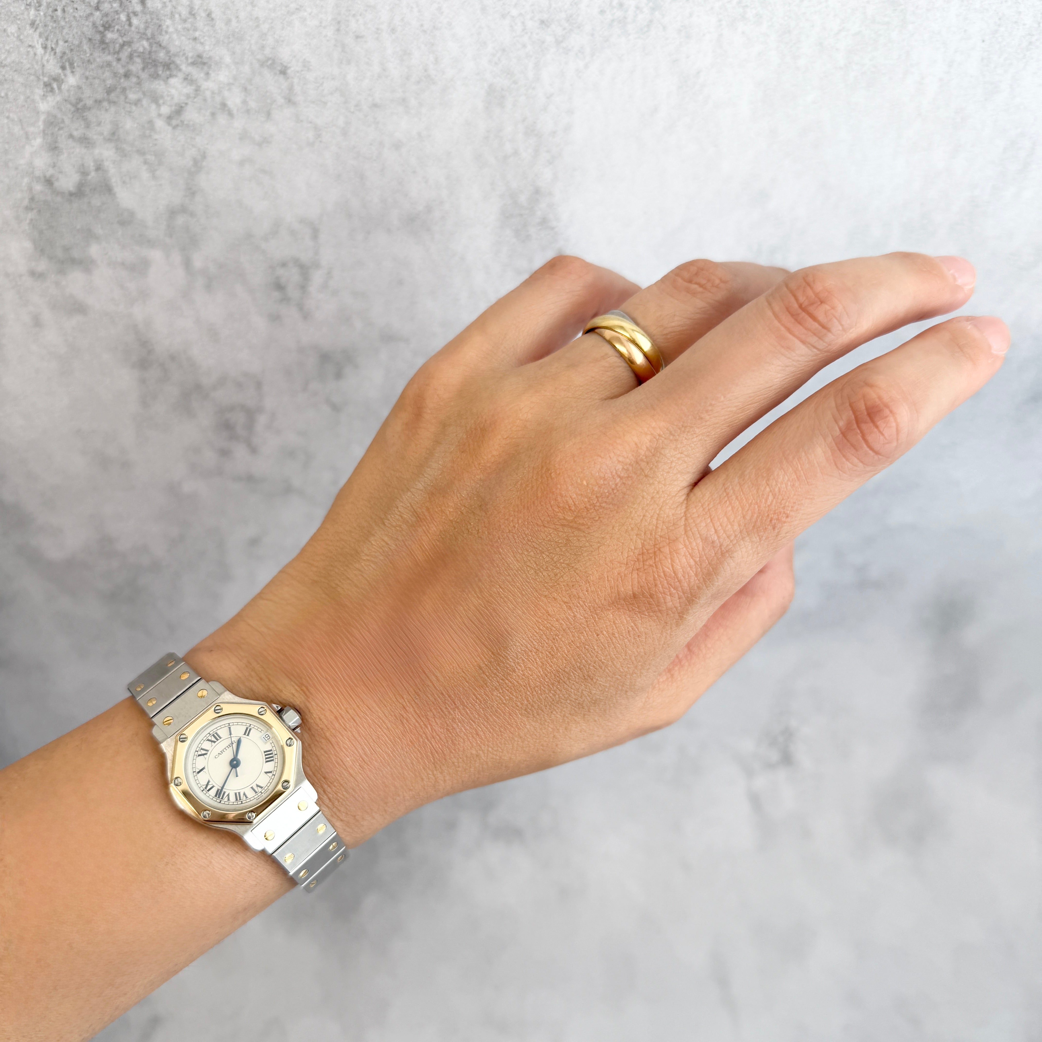 【Cartier】カルティエ サントスオクタゴン SM 18KYG×SS クォーツモデル カルティエコンプリートサービス済み