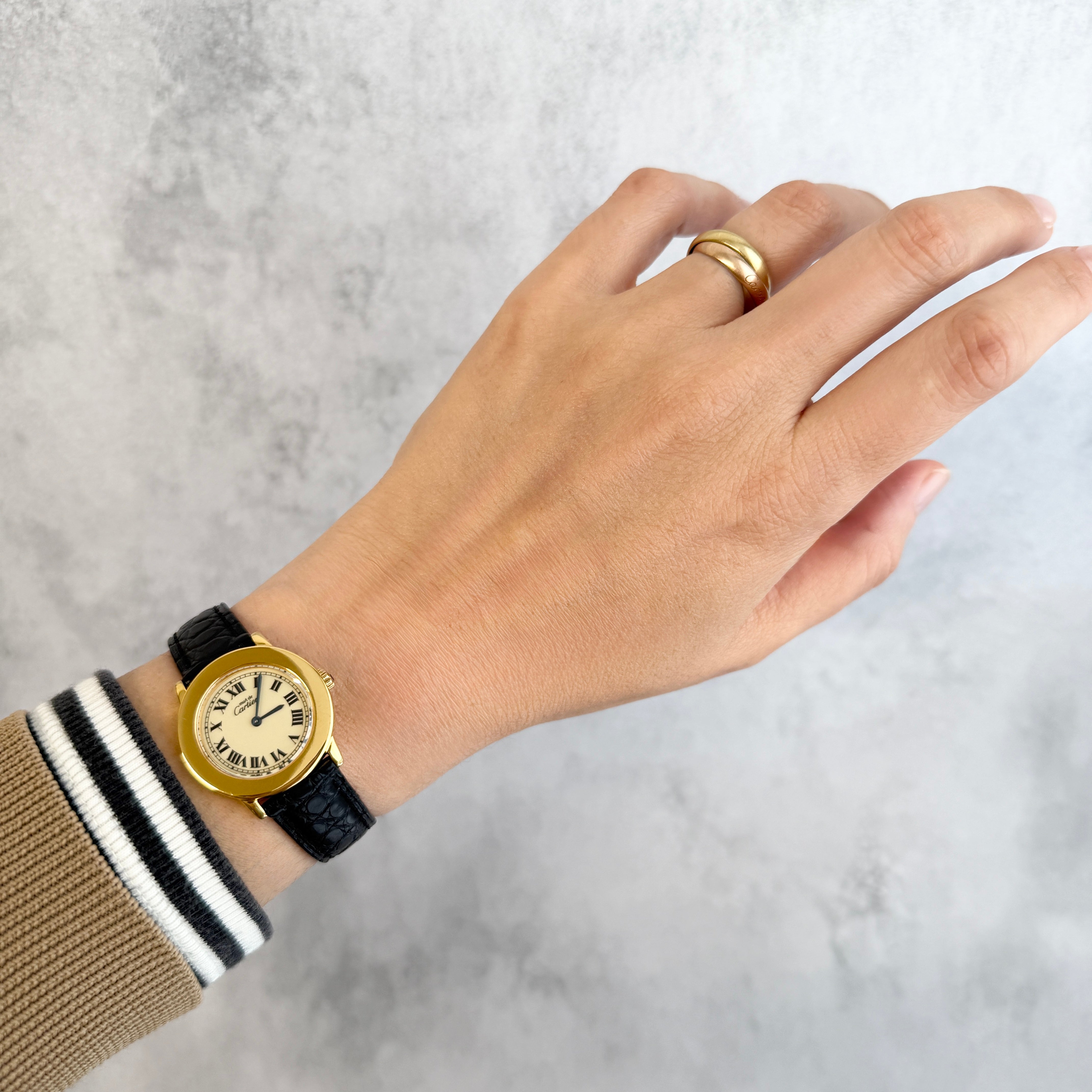 【Cartier】カルティエ マストロンドSM アイボリーローマ 純正尾錠付き