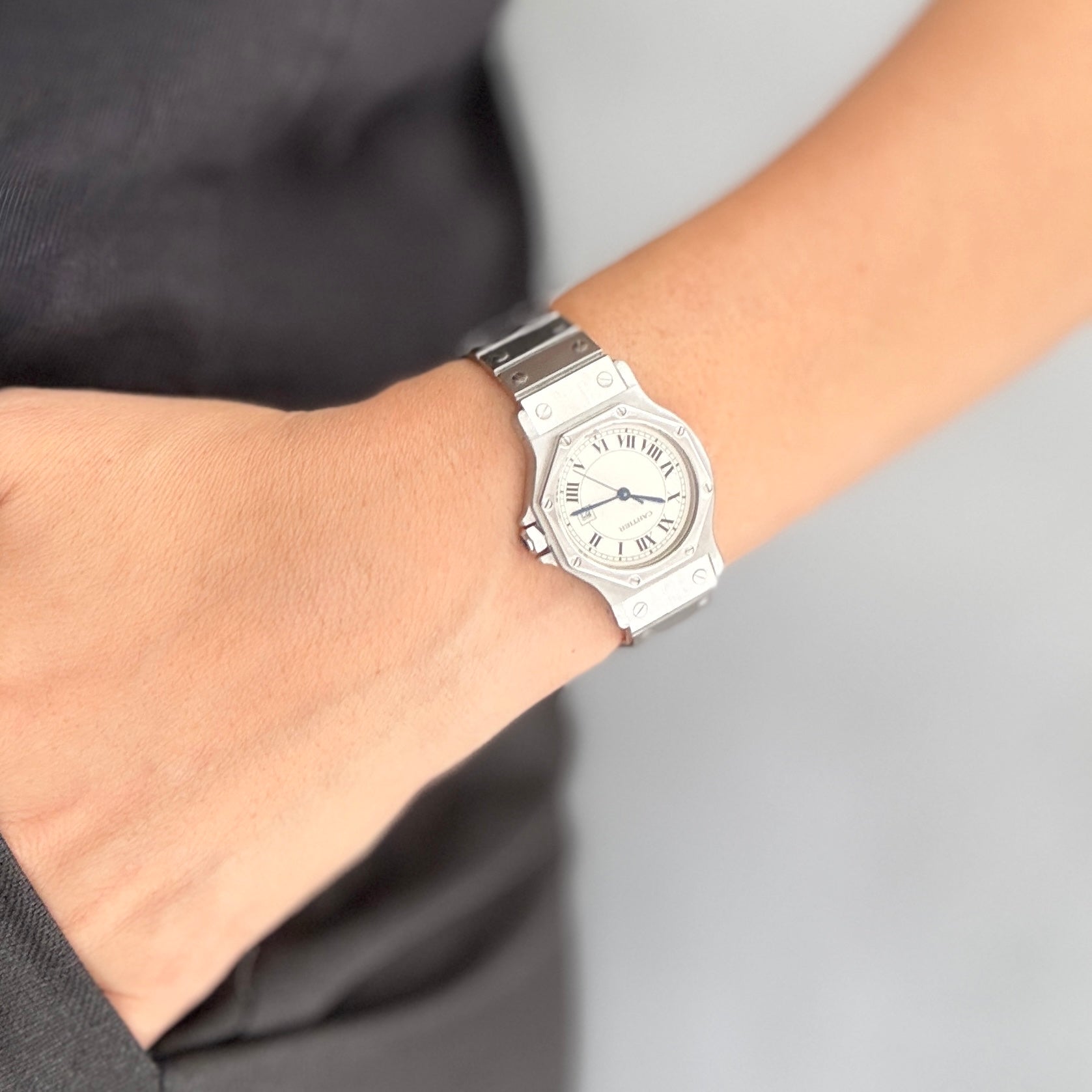 【Cartier】Cartier Santos Octagon LM Stainless Steel