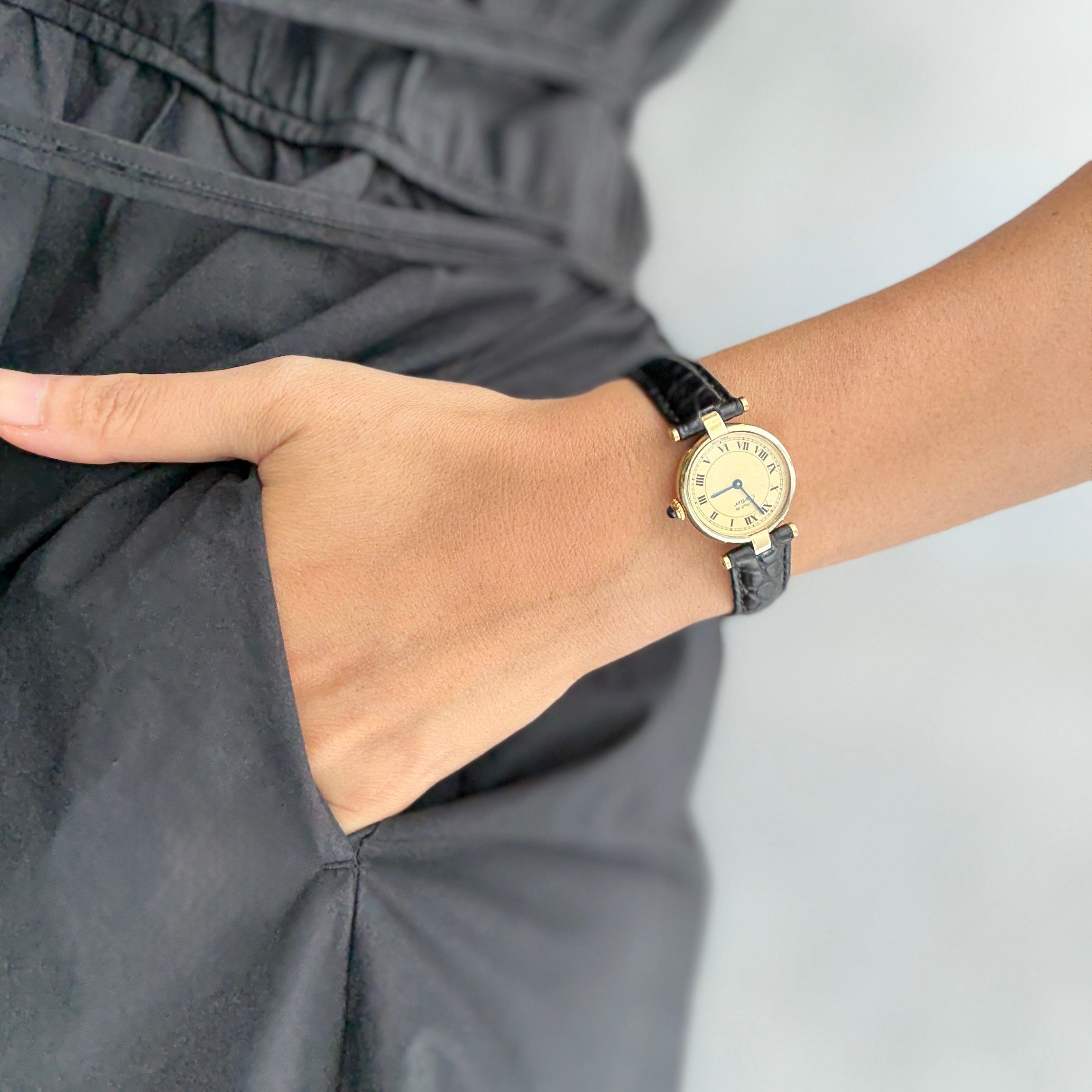 た*か様 カルティエ マストヴァンドーム SV925 アイボリー文字盤 レディー カルティエ マスト ヴァンドーム VLC SM クォーツ Cal.81 SV925