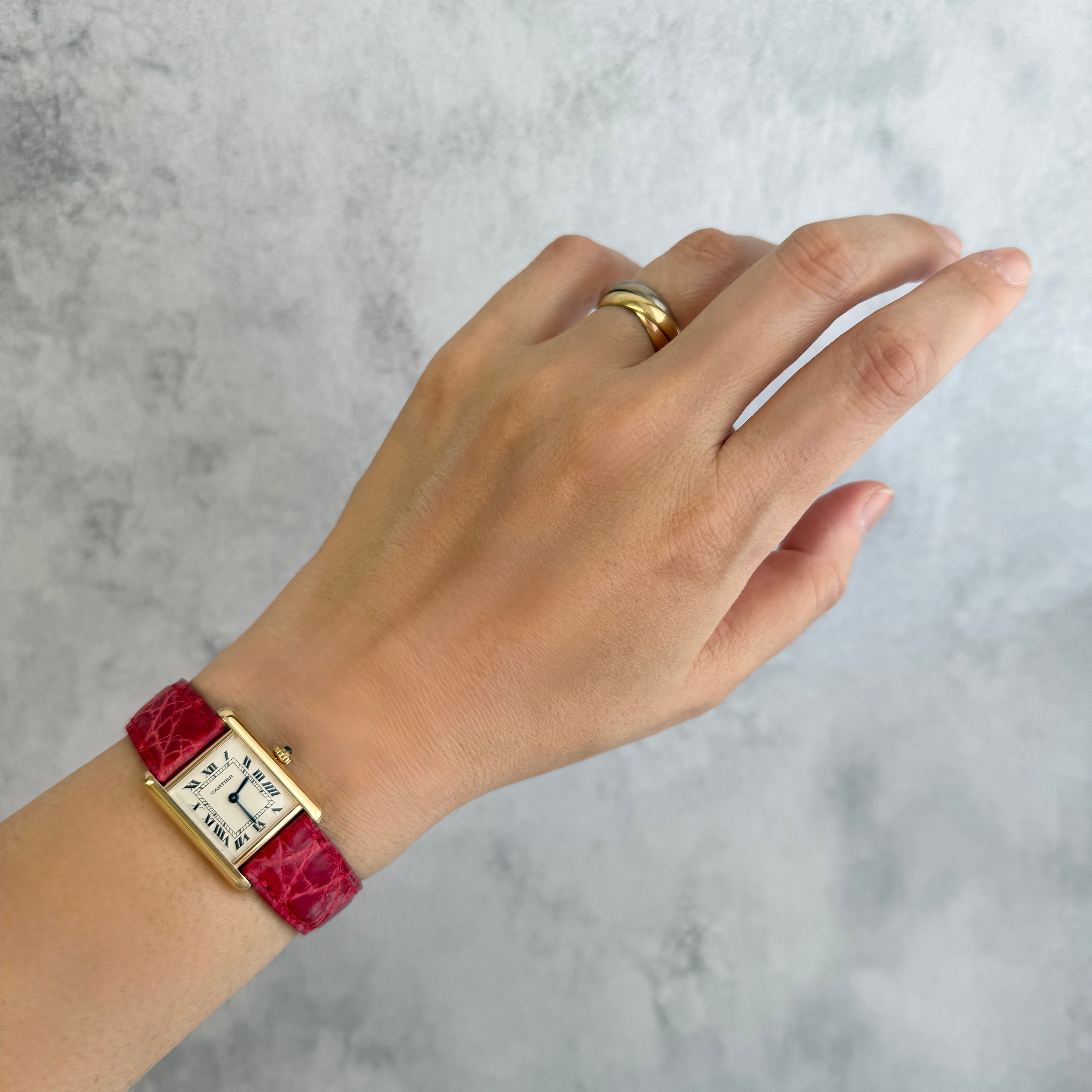 【Cartier】カルティエ タンクルイカルティエ SM 18KYG 付属品完備 カルティエコンプリートサービス済み