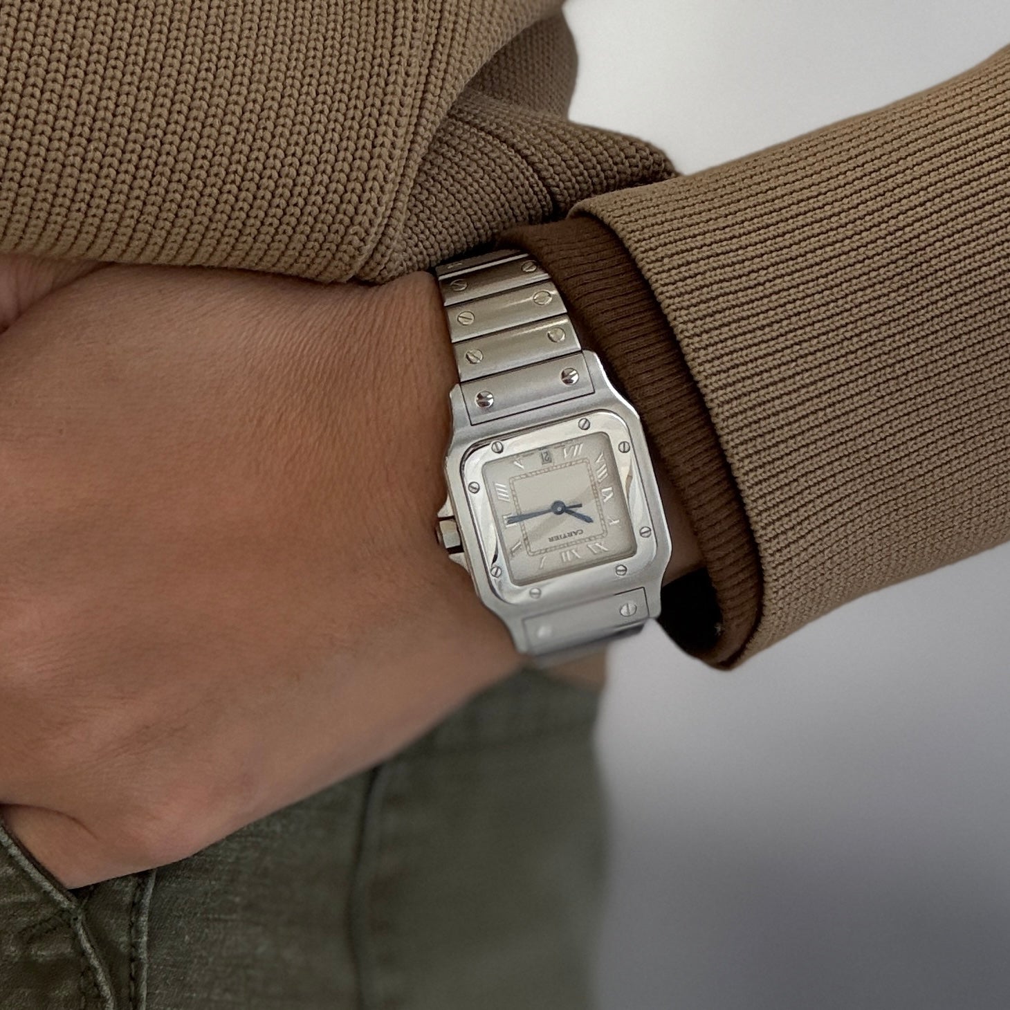 【Cartier】カルティエ サントスガルベLM アップライトローマ カルティエコンプリートサービス済み