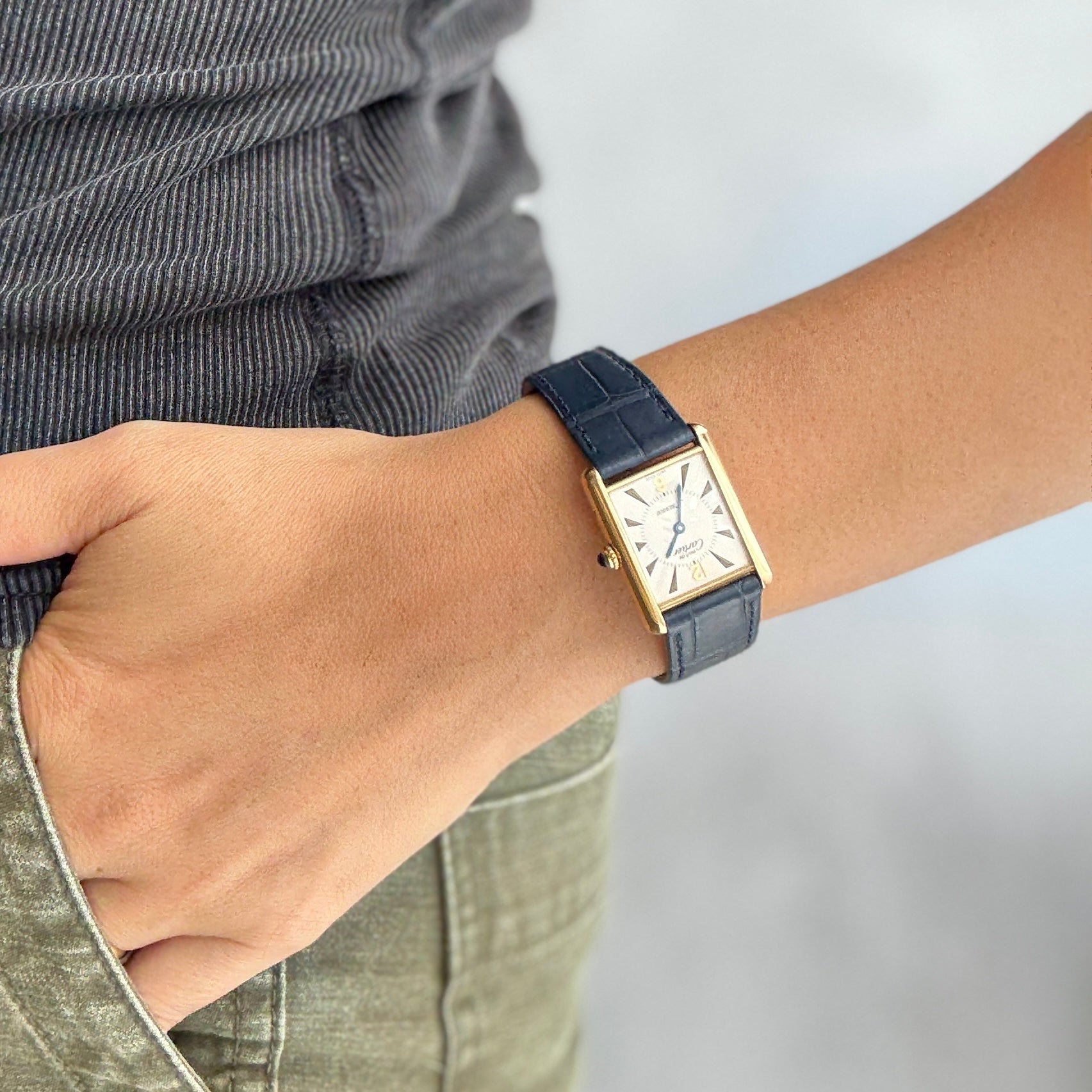 【Cartier】カルティエ マストタンクLM 500本限定 純正Dバックル付き