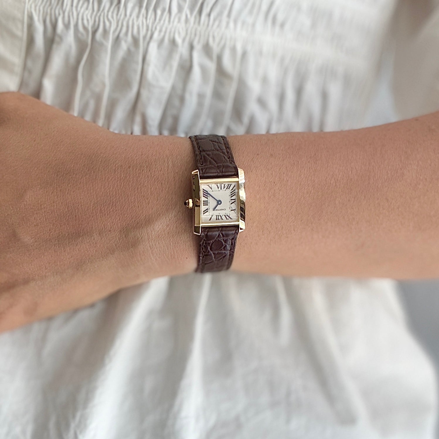 【Cartier】カルティエ タンクフランセーズ SM 18KYG 付属品完備 カルティエコンプリートサービス済み