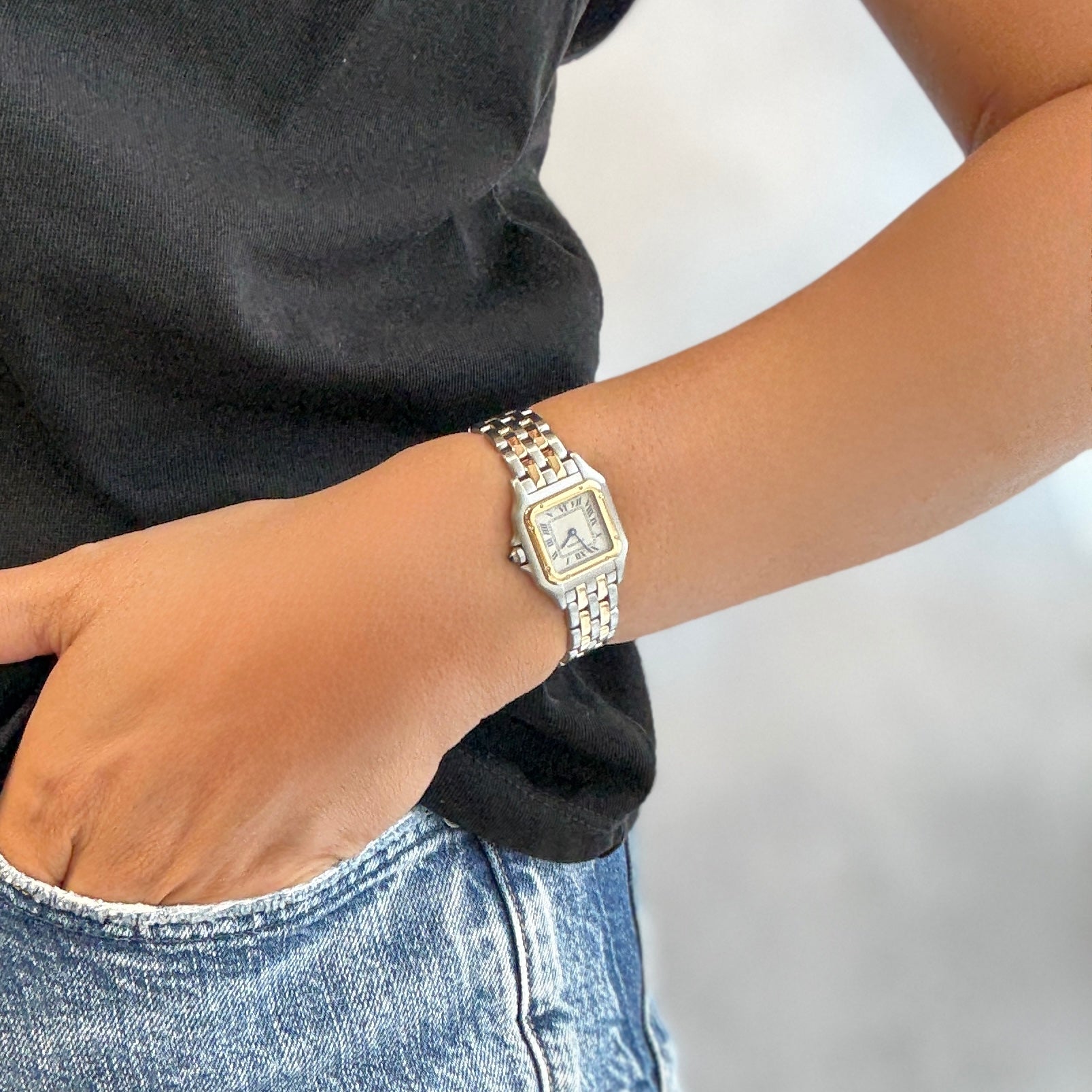 [Cartier] Cartier Panthère SM 2-Row 18K Yellow Gold x Stainless Steel. Complete Cartier Service.