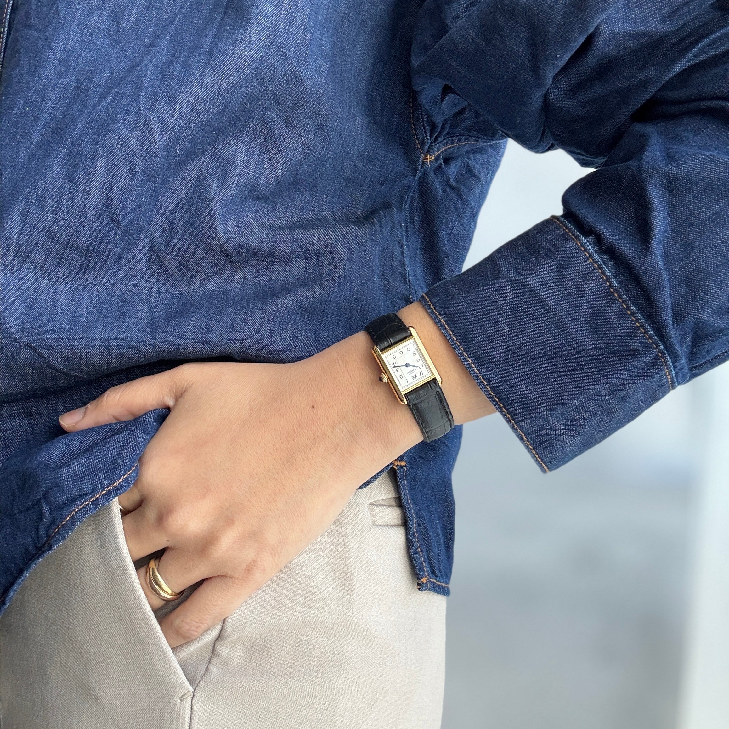 【Cartier】カルティエ マストタンクSM アラビア 純正尾錠付き