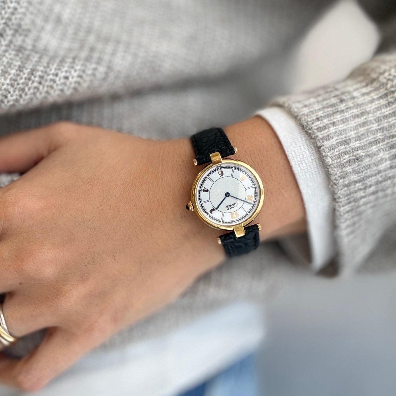 【Cartier】カルティエ マストヴァンドームLM 飛びアラビア 純正Dバックル付き