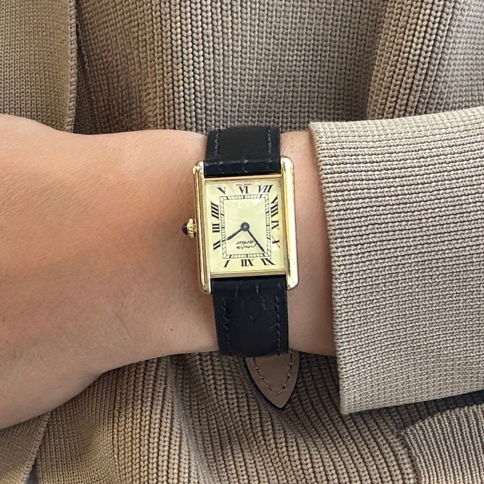 [Cartier] Cartier Must Tank LM Ivory Roman Dial, Manual Winding, with Lifetime Warranty, Serviced by Cartier (Complete Service)