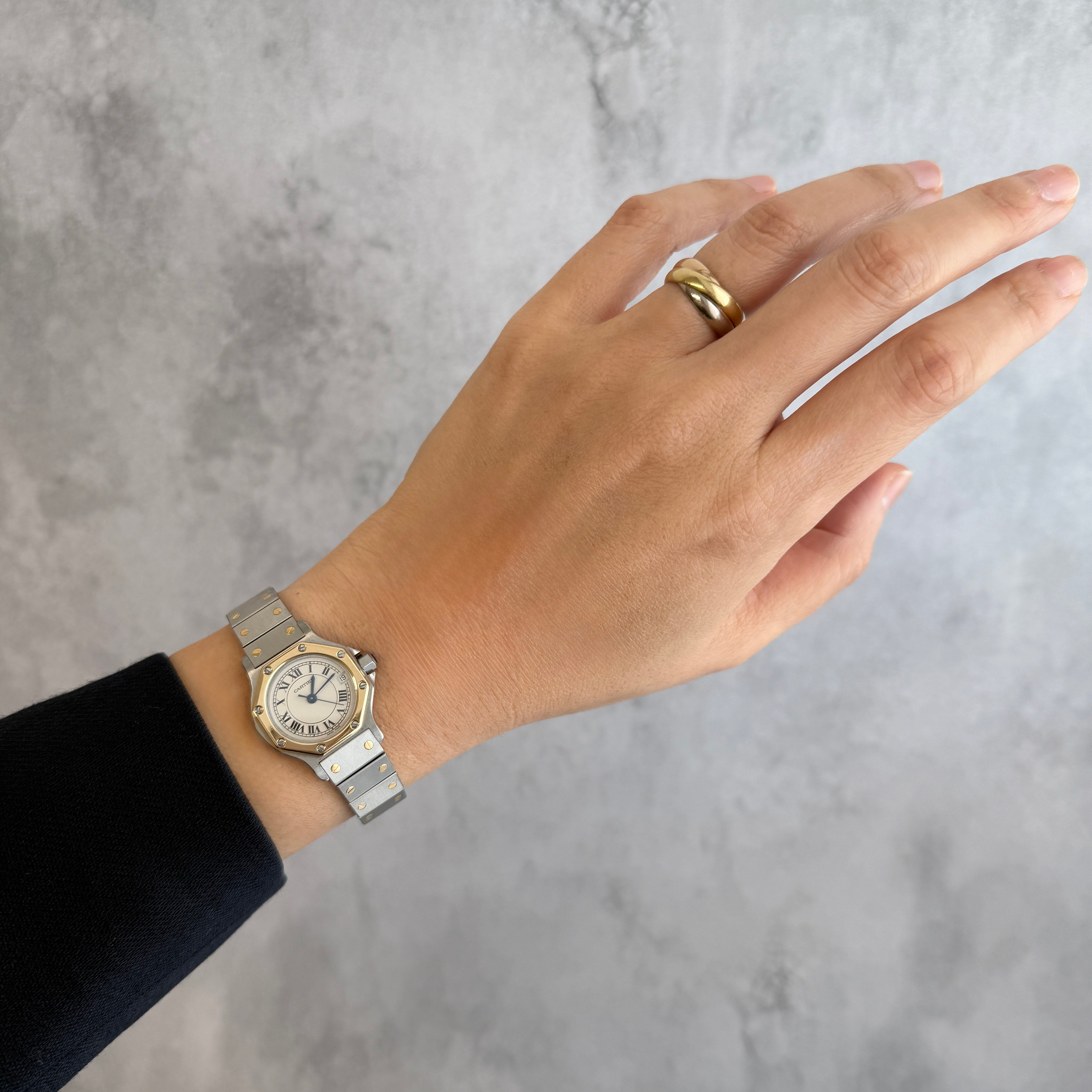 【Cartier】カルティエ サントスオクタゴンSM 18KYG×SS クォーツモデル カルティエコンプリートサービス済み