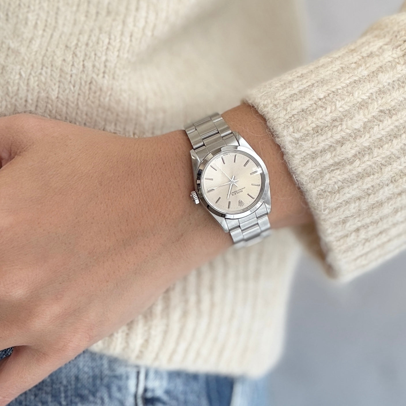 【ROLEX 】ロレックス オイスターパーペチュアル Ref.67480 Silver Boy's size 1987年製