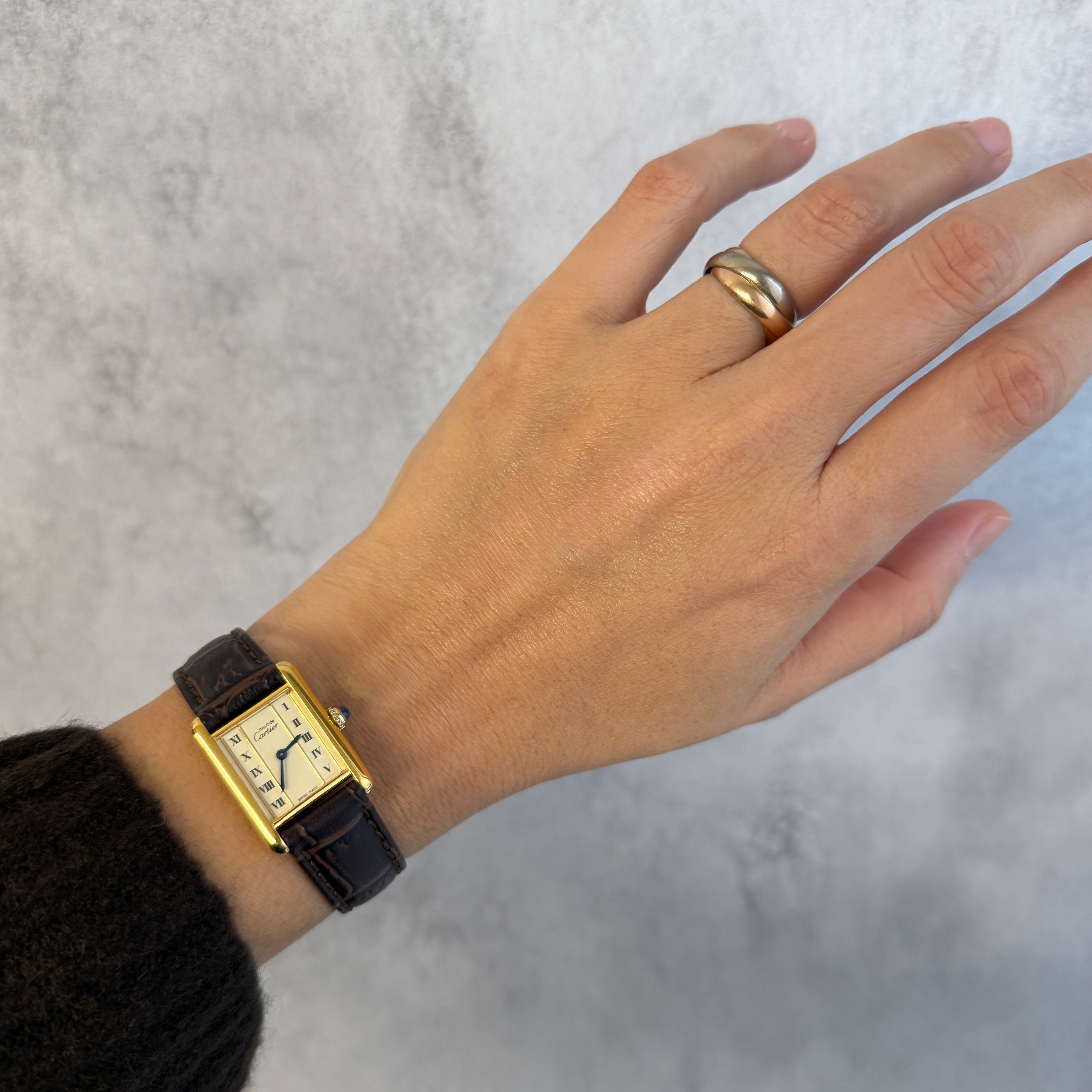 【Cartier】カルティエ マストタンクSM 縦ローマ SWISS MADE 表記 純正尾錠付き