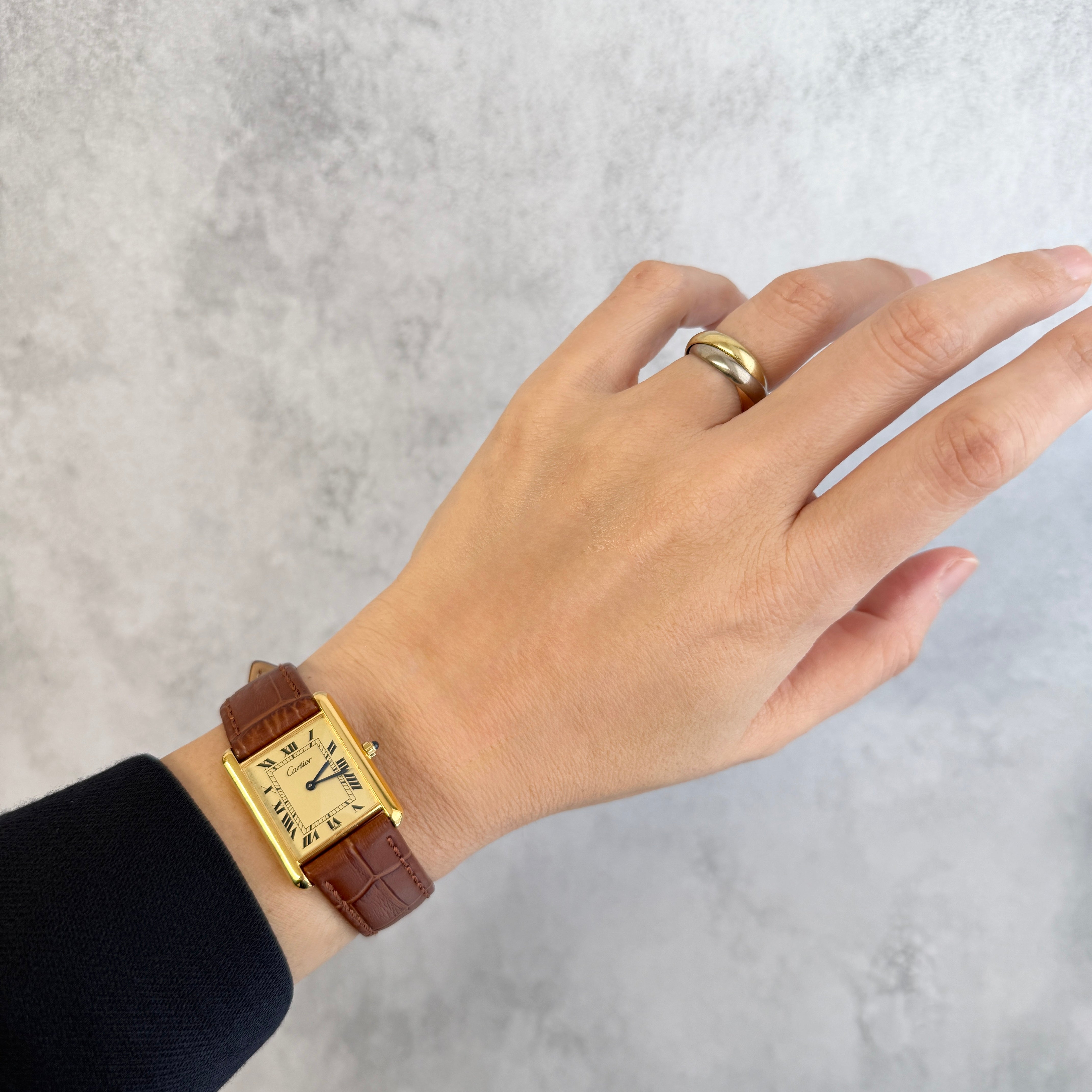 【Cartier】カルティエ マストタンクLM シャンパンローマQZ 純正尾錠付き カルティエコンプリートサービス済み