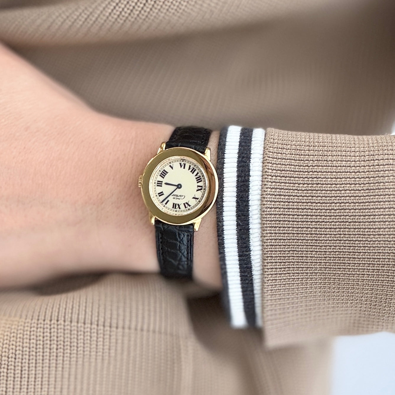 【Cartier】カルティエ マストロンドSM アイボリーローマ 純正尾錠付き