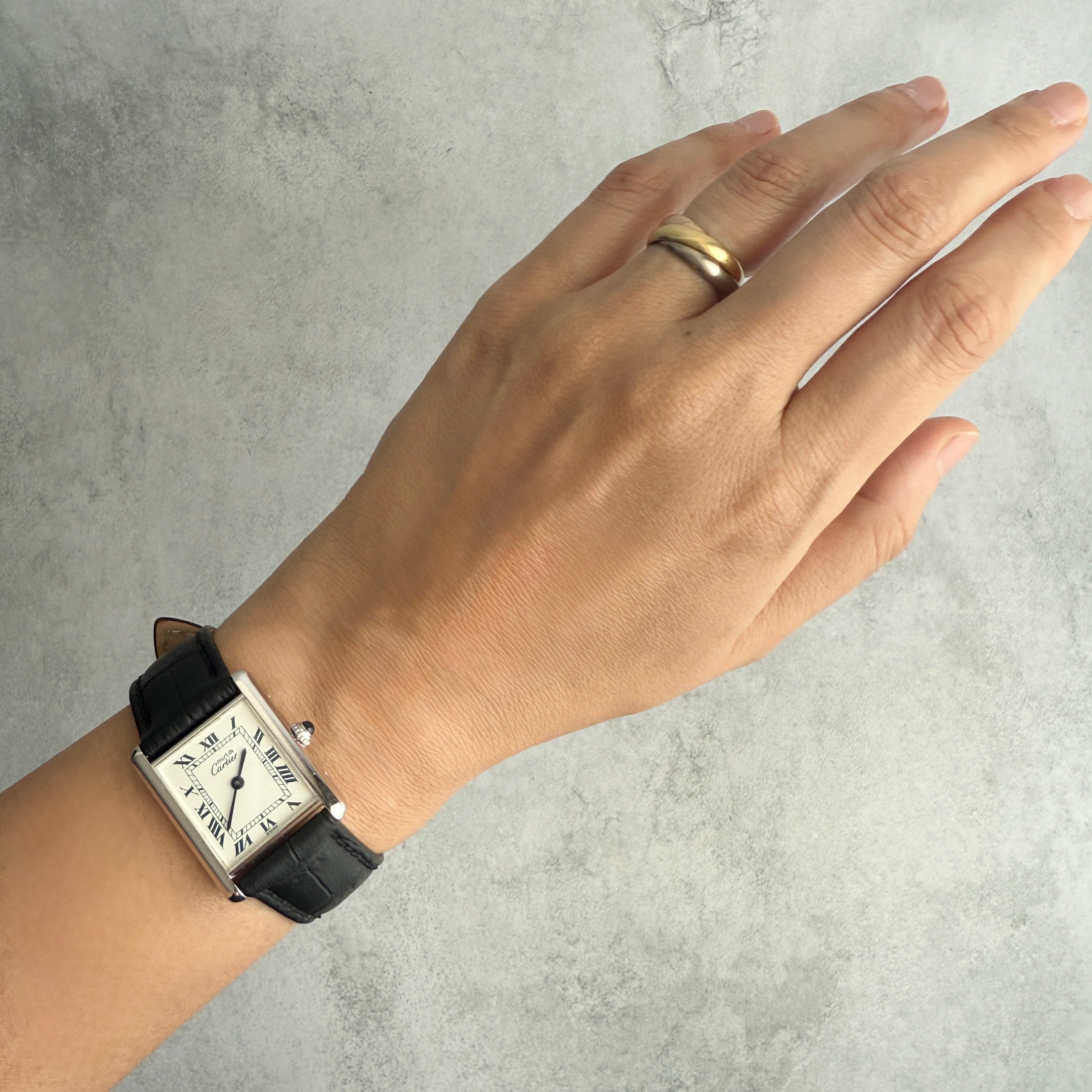 【Cartier】カルティエ マストタンク LMシルバーQZ 純正尾錠付き