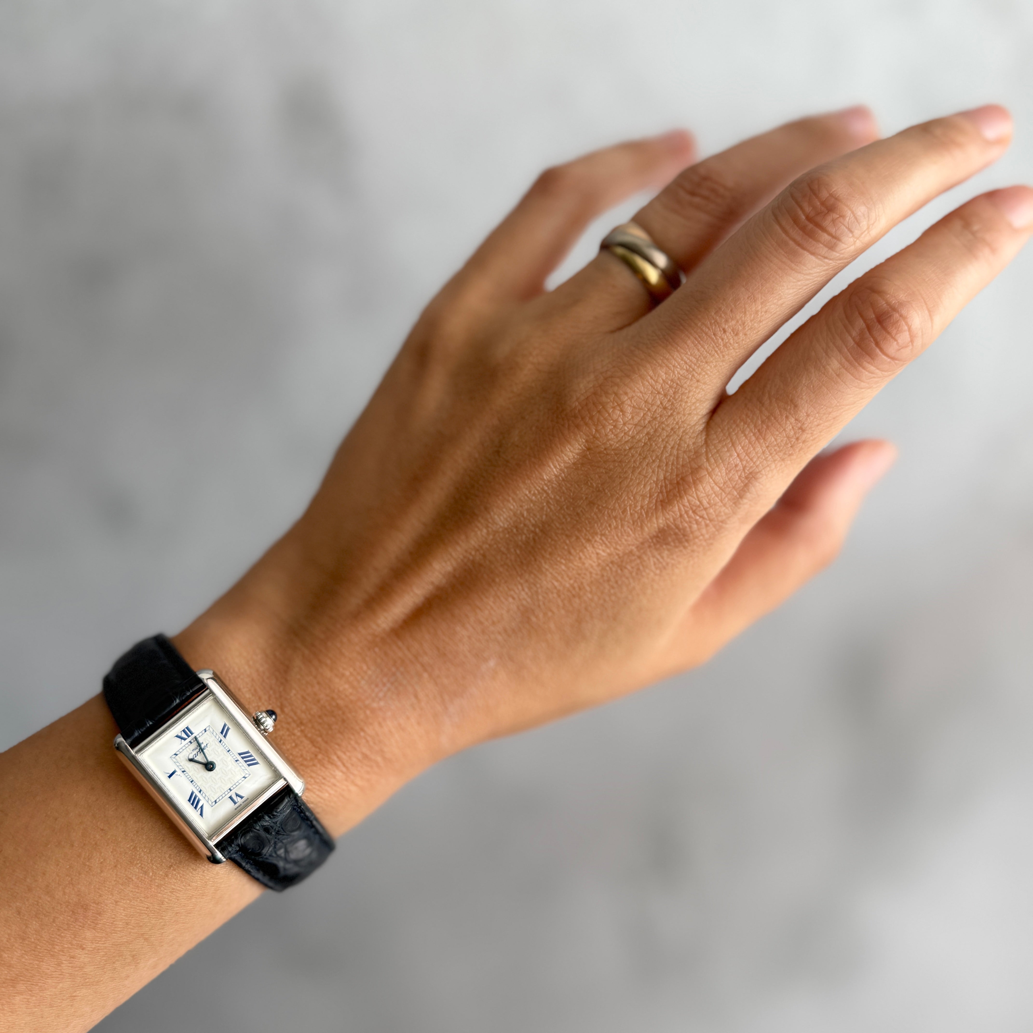 【Cartier】カルティエ マストタンクSM 後期型 飛びローマ 純正Dバックル付き