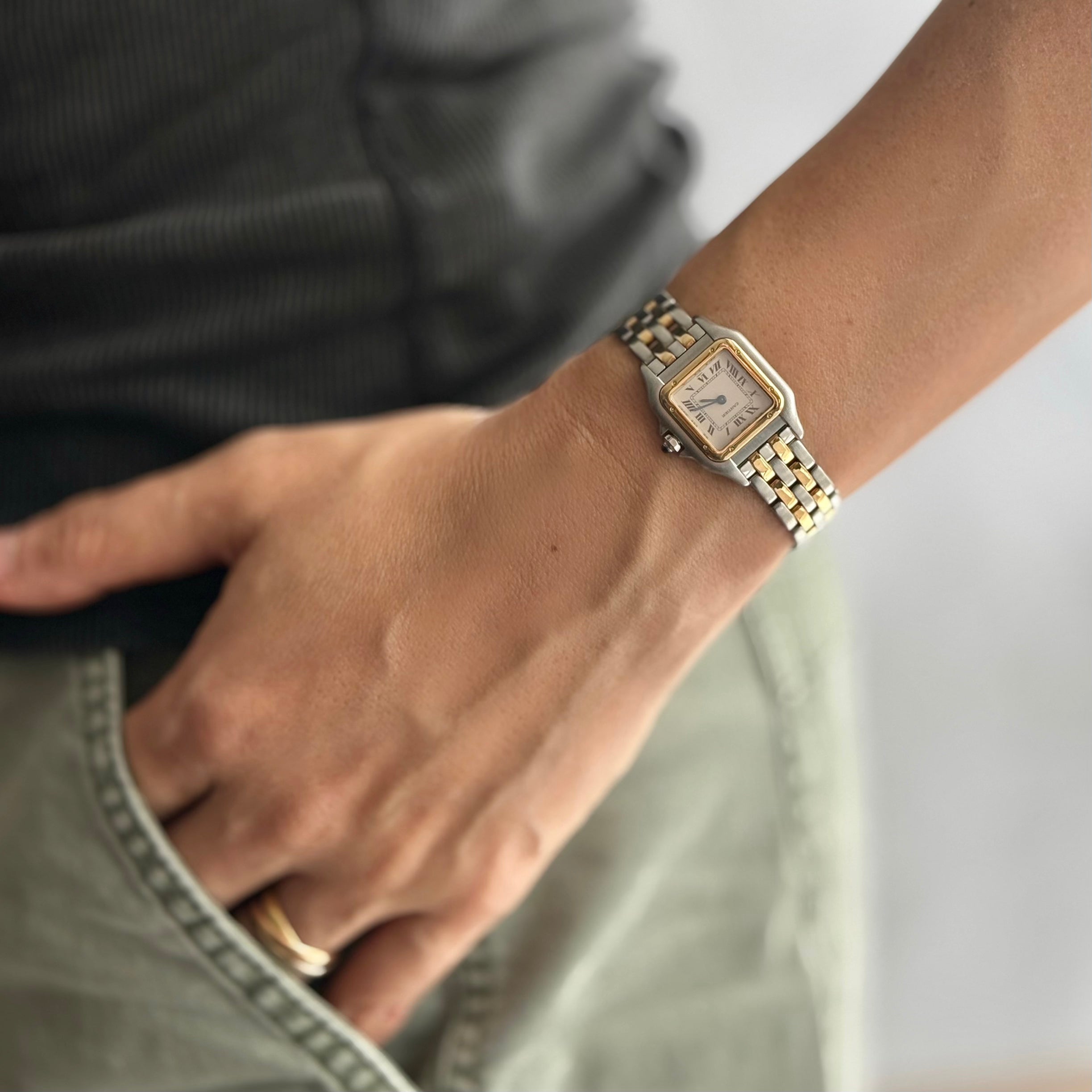 【Cartier】カルティエ パンテールSM 2ロウ 18KYG×SS