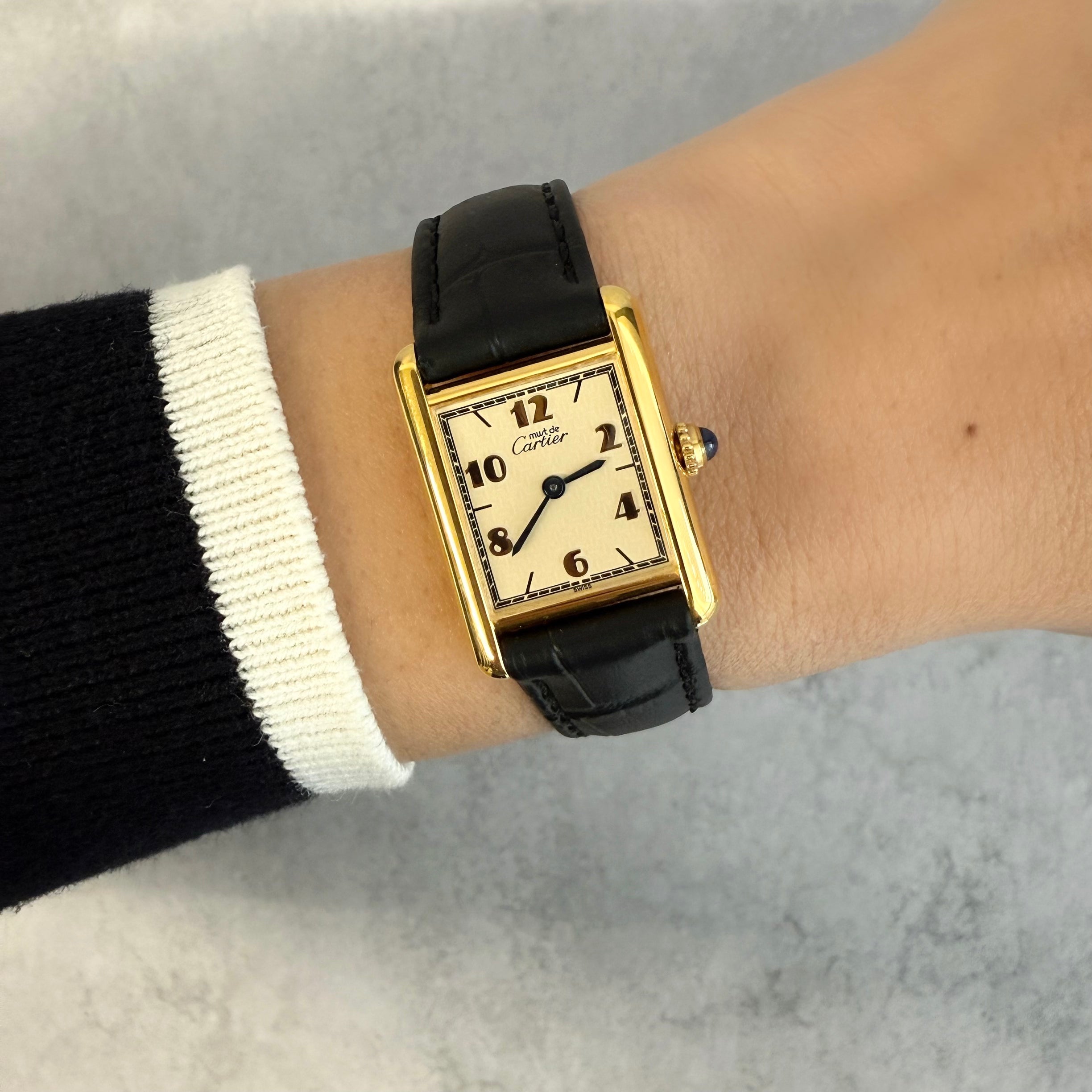 [Cartier] Cartier Must Tank SM Flying Arabic with genuine buckle