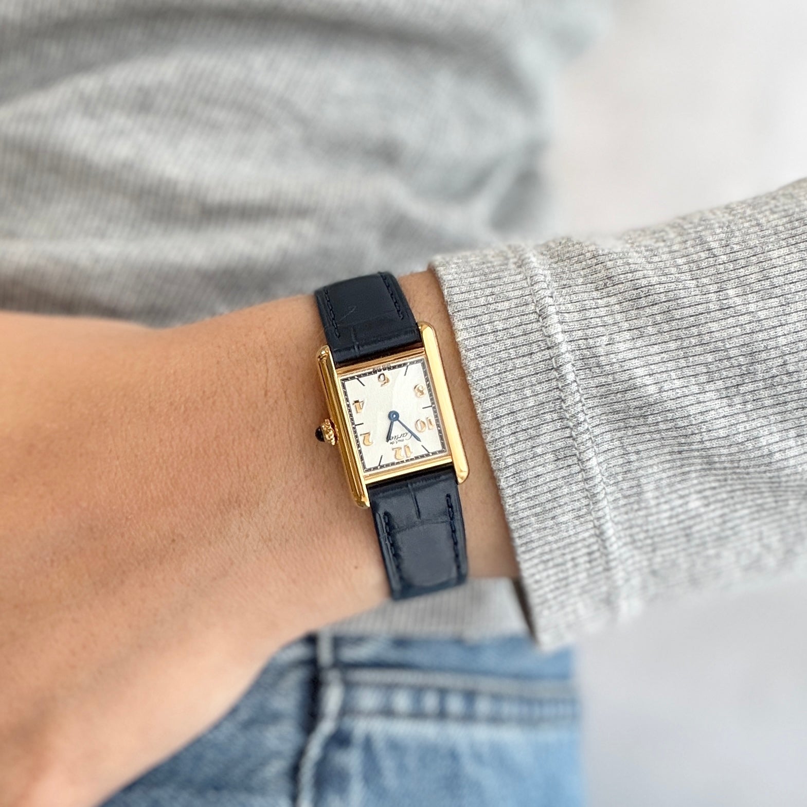 【Cartier】カルティエ マストタンク SM 飛びアラビア 付属品完備 カルティエコンプリートサービス済み