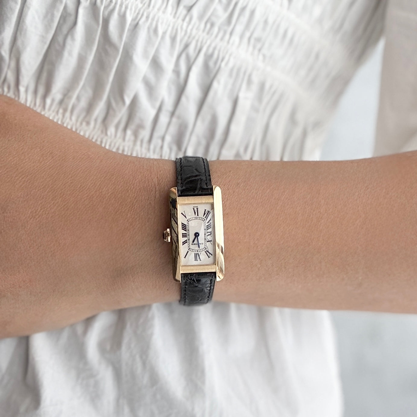 【Cartier】カルティエ タンクアメリカン SM 18KYG 付属品完備 デッドストック カルティエコンプリートサービス済み