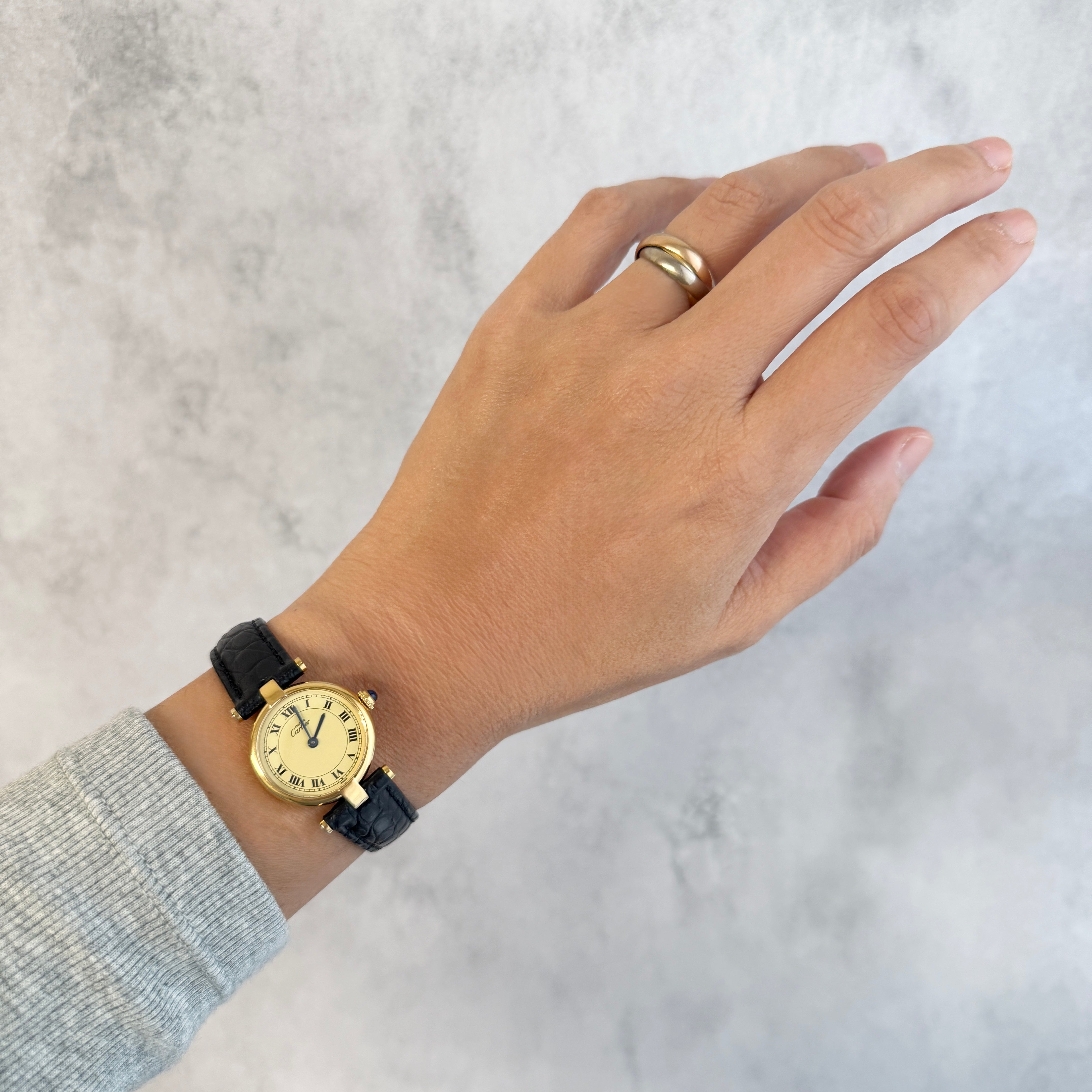 【Cartier】カルティエ マストヴァンドームSM アイボリーローマ文字盤 純正Dバックル付き