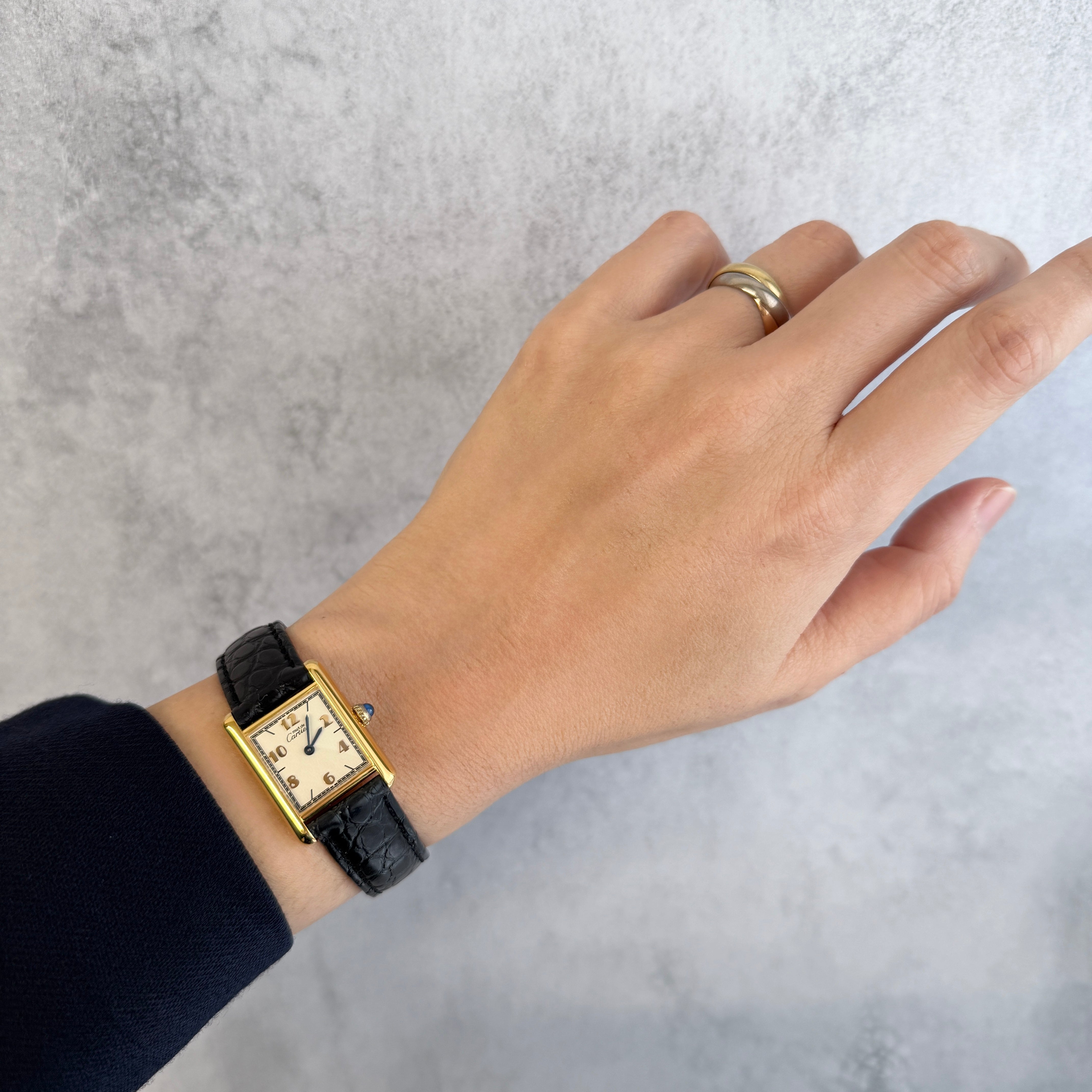 [卡地亞] 卡地亞 Must Tank SM Flying Arabic 腕錶，配真 D 型扣