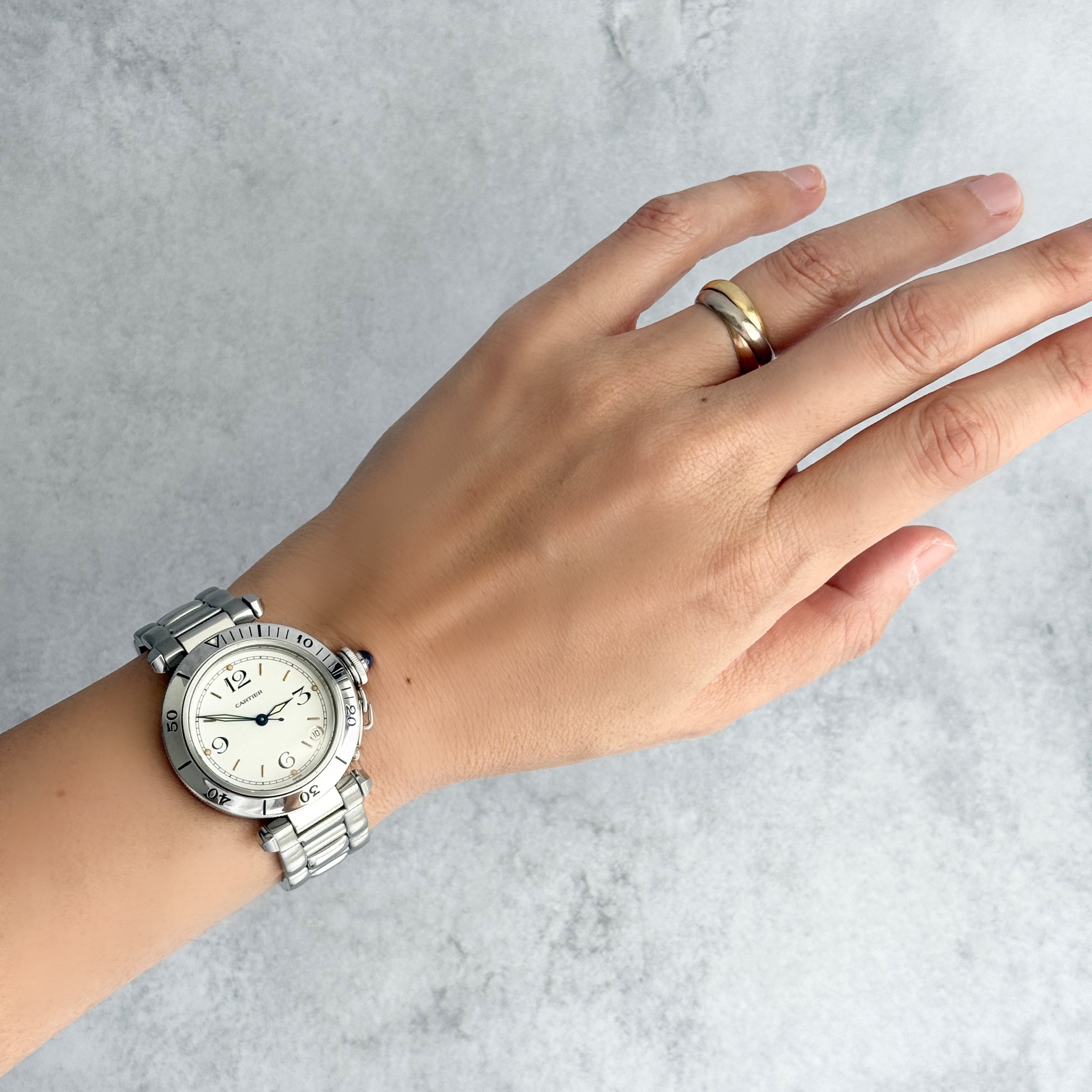 [Cartier] Cartier Pasha C35 Pronger White 12/3/6/9