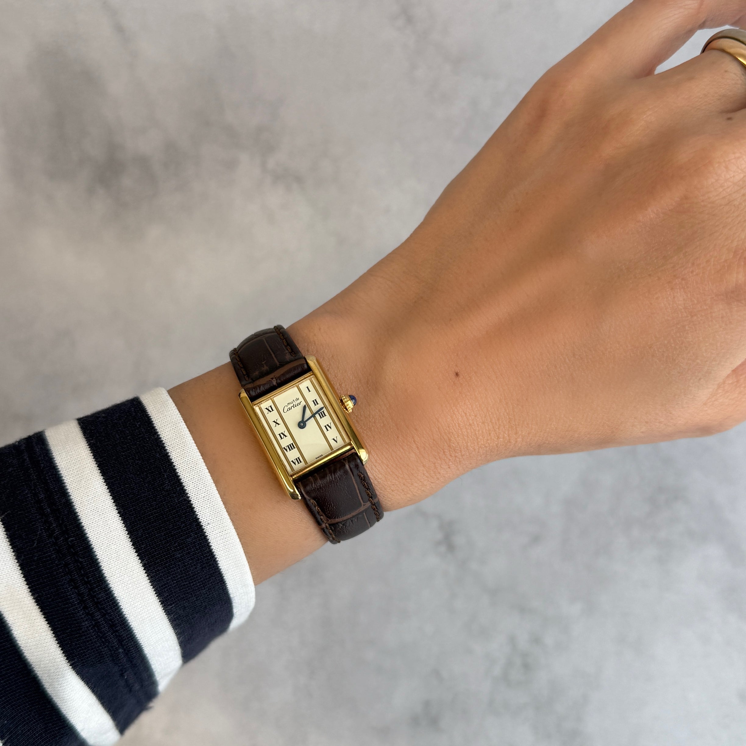 【Cartier】カルティエ マストタンク SM縦ローマ 純正尾錠付き