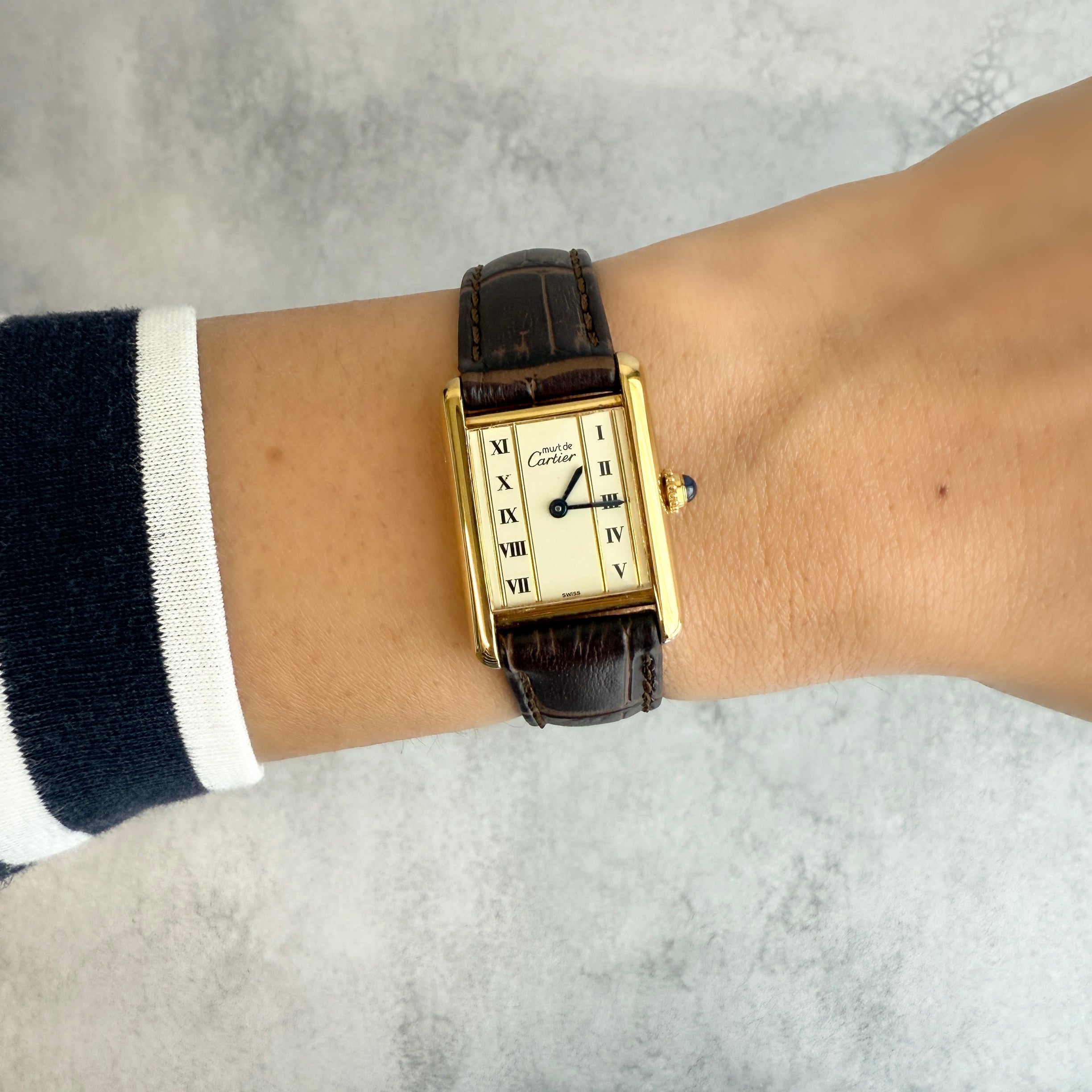 【Cartier】カルティエ マストタンク SM縦ローマ 純正尾錠付き