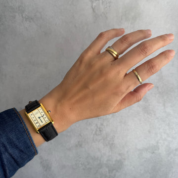 Cartier】カルティエ マストタンクLM 縦ローマ 純正尾錠付き
